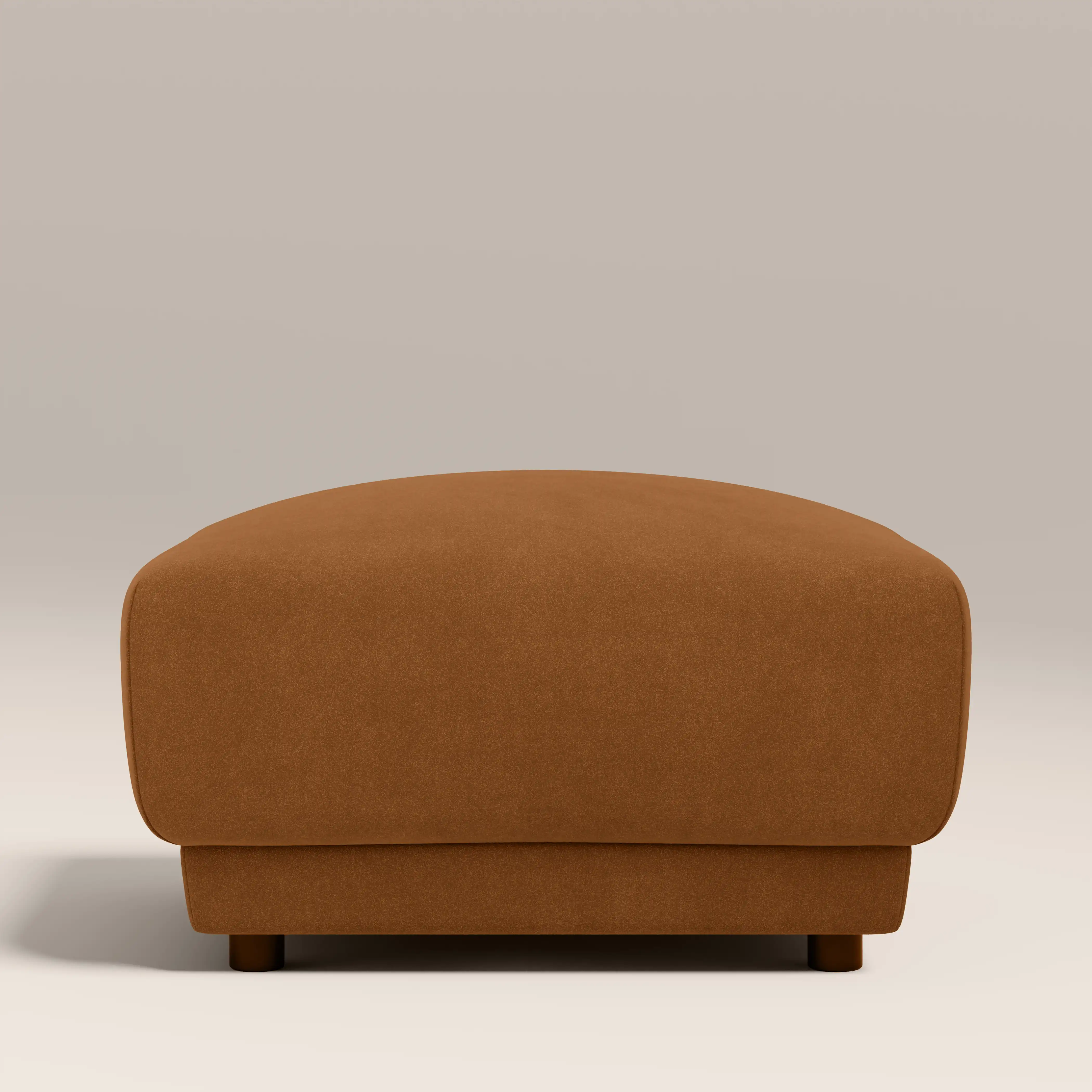 Cloud Footstool | Caramel Brown Sustainable Mohair Velvet - Image 4