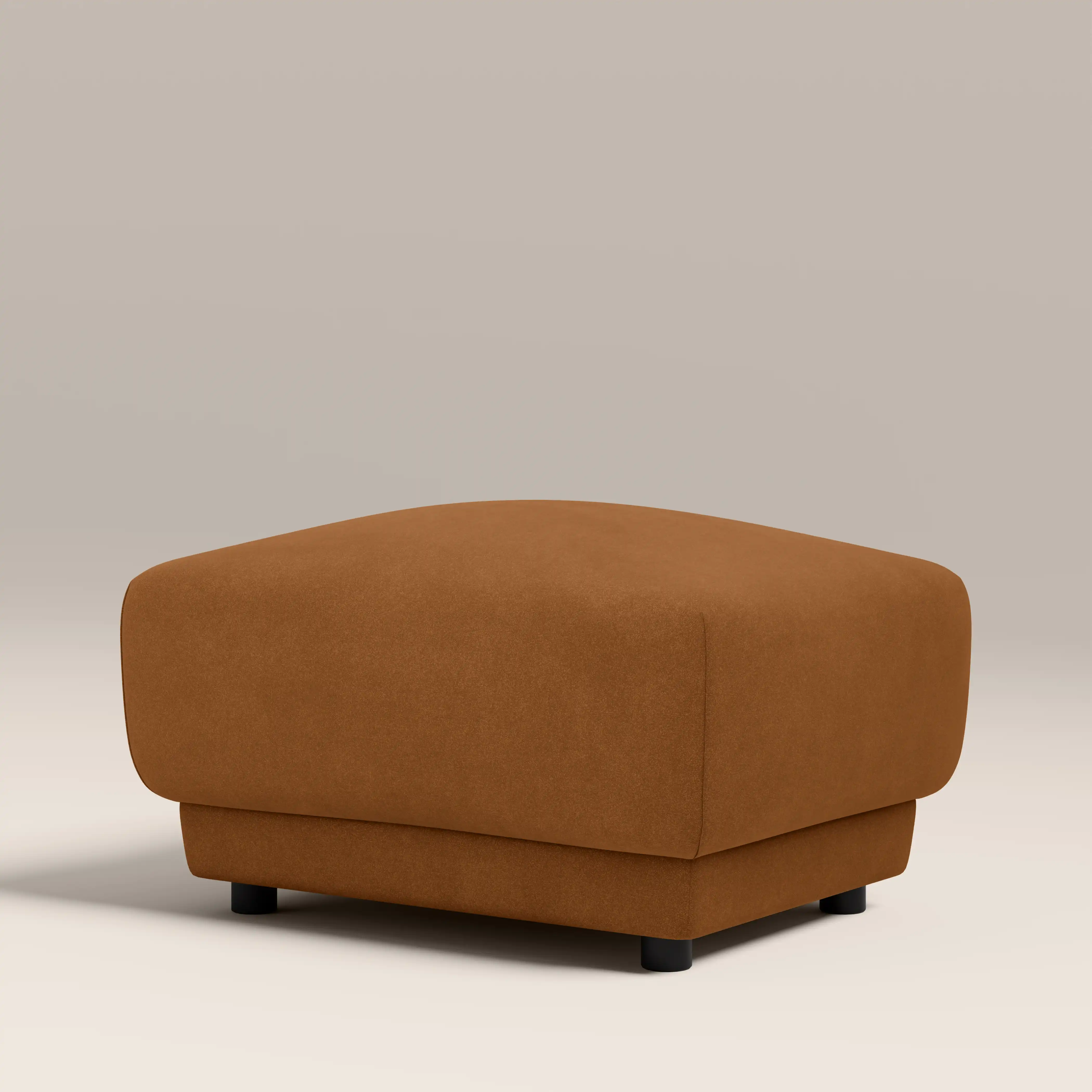 Cloud Footstool | Caramel Brown Sustainable Mohair Velvet - Image 5