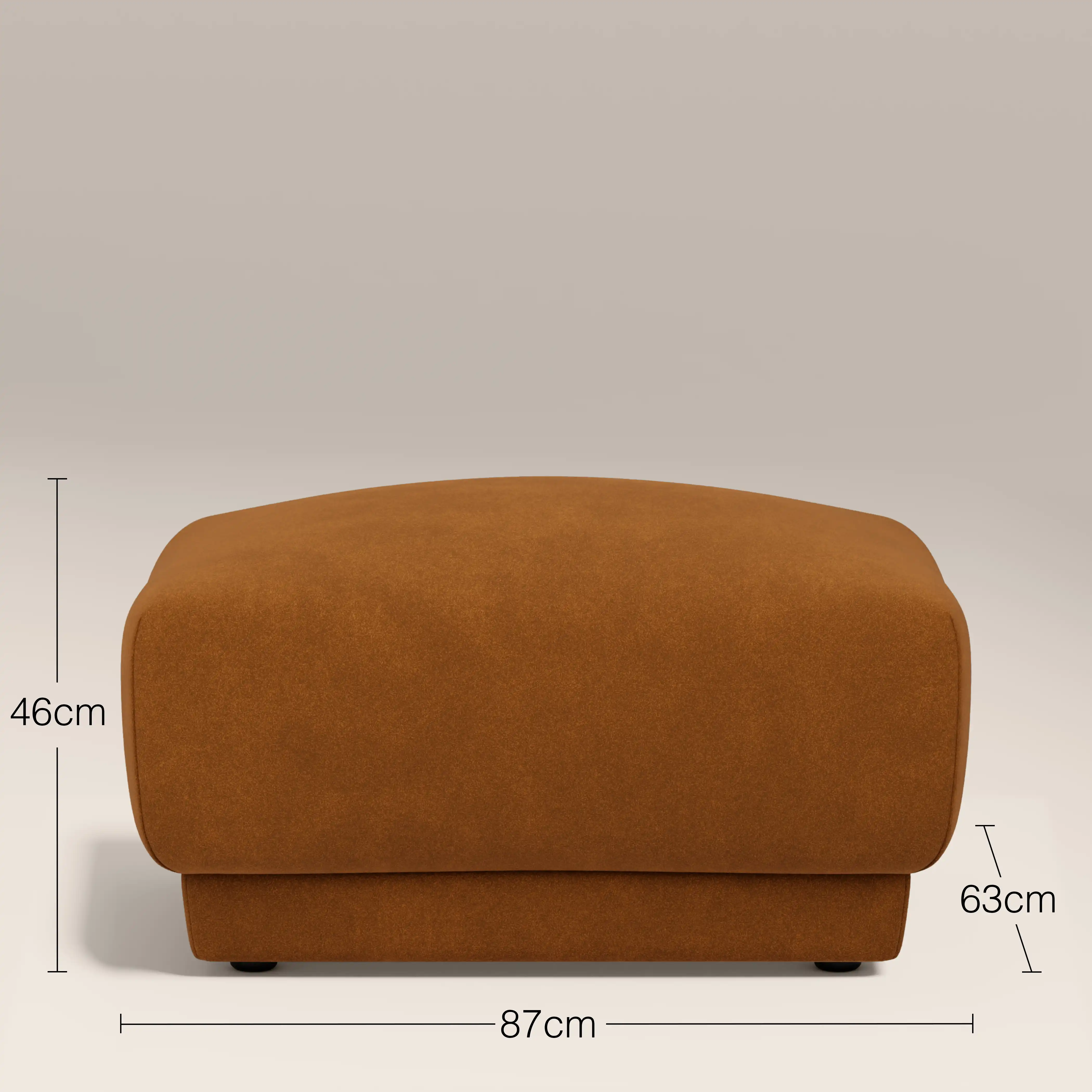 Cloud Footstool | Caramel Brown Sustainable Mohair Velvet - Image 7