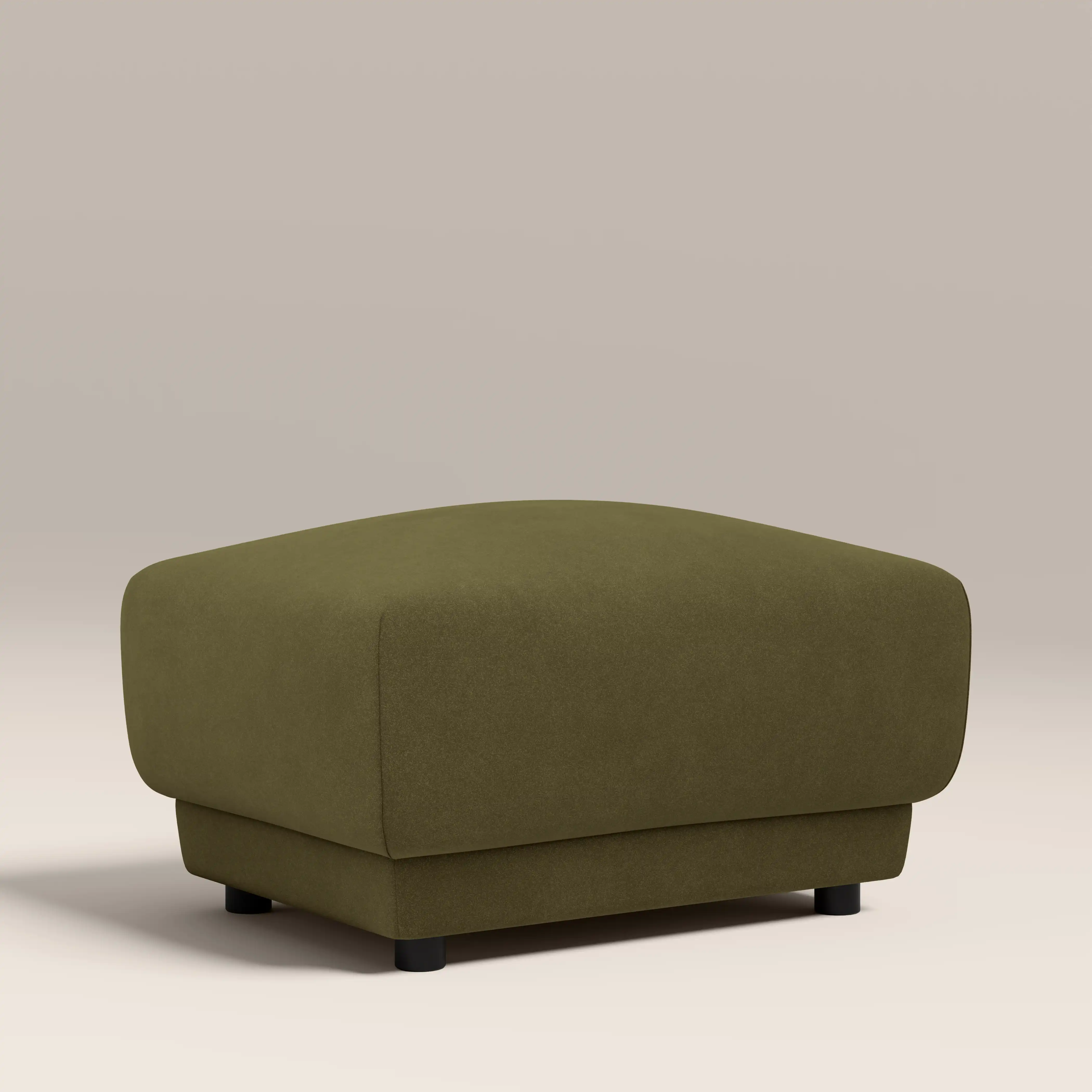 Cloud Footstool | Moss Green Sustainable Mohair Velvet - Image 2