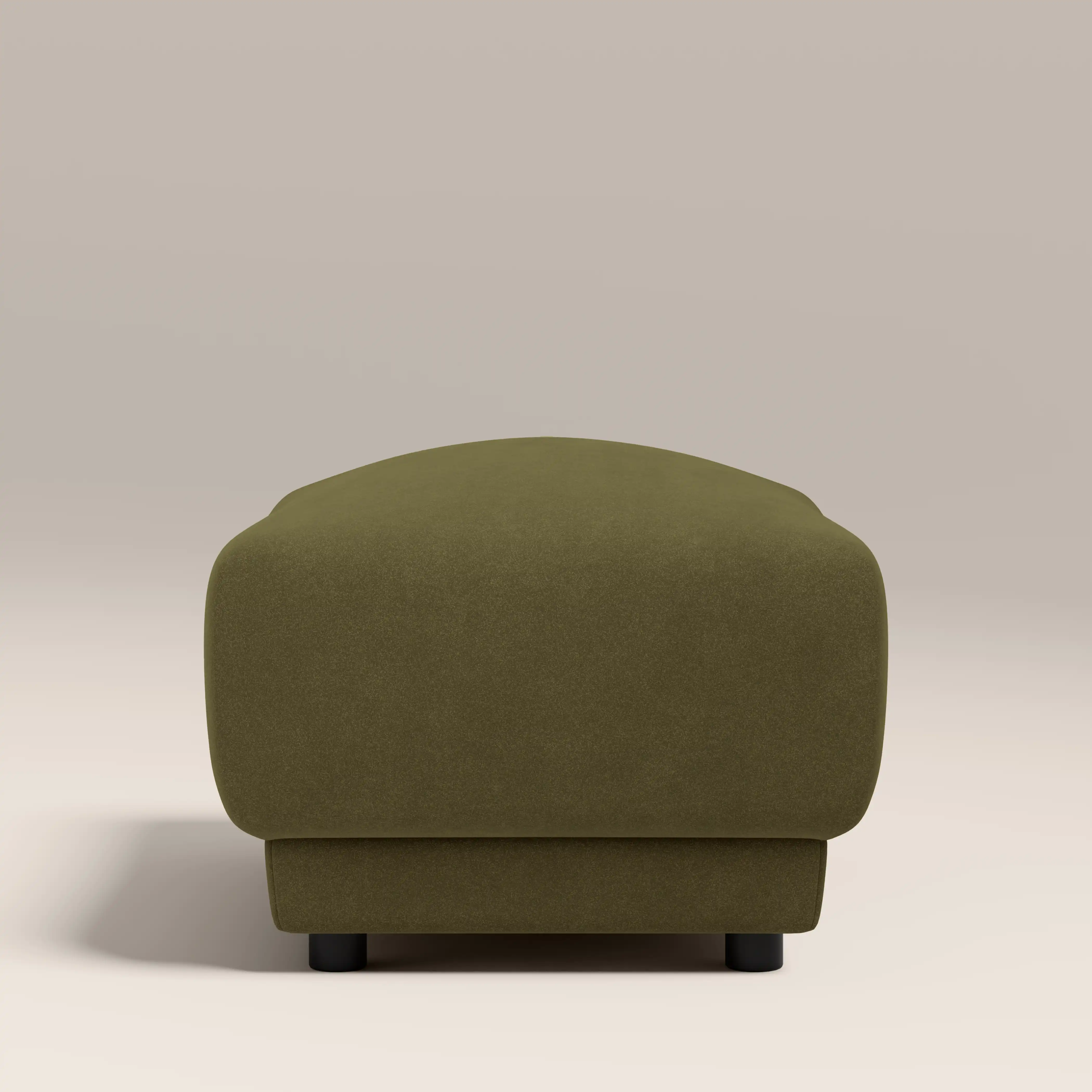Cloud Footstool | Moss Green Sustainable Mohair Velvet - Image 4