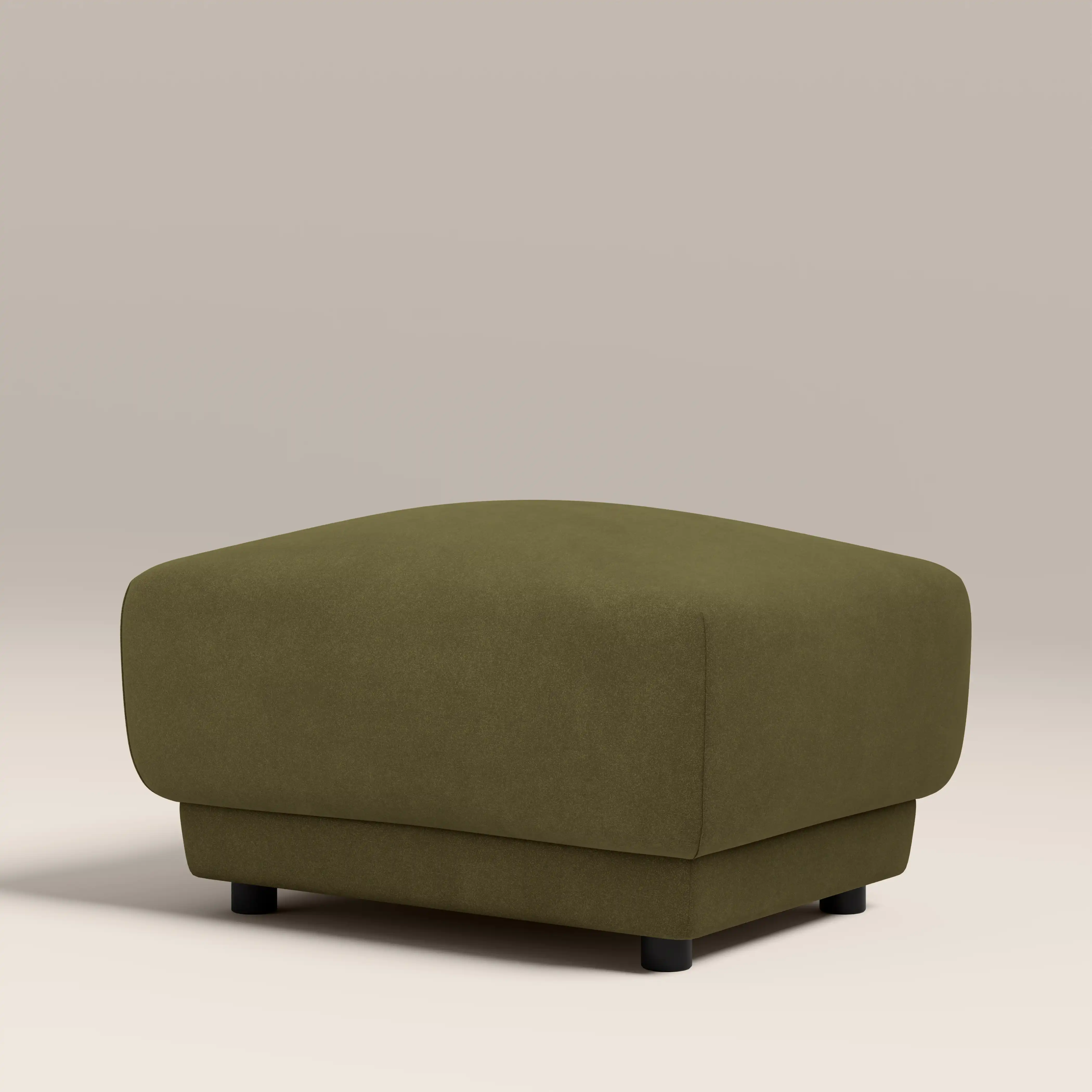 Cloud Footstool | Moss Green Sustainable Mohair Velvet - Image 5