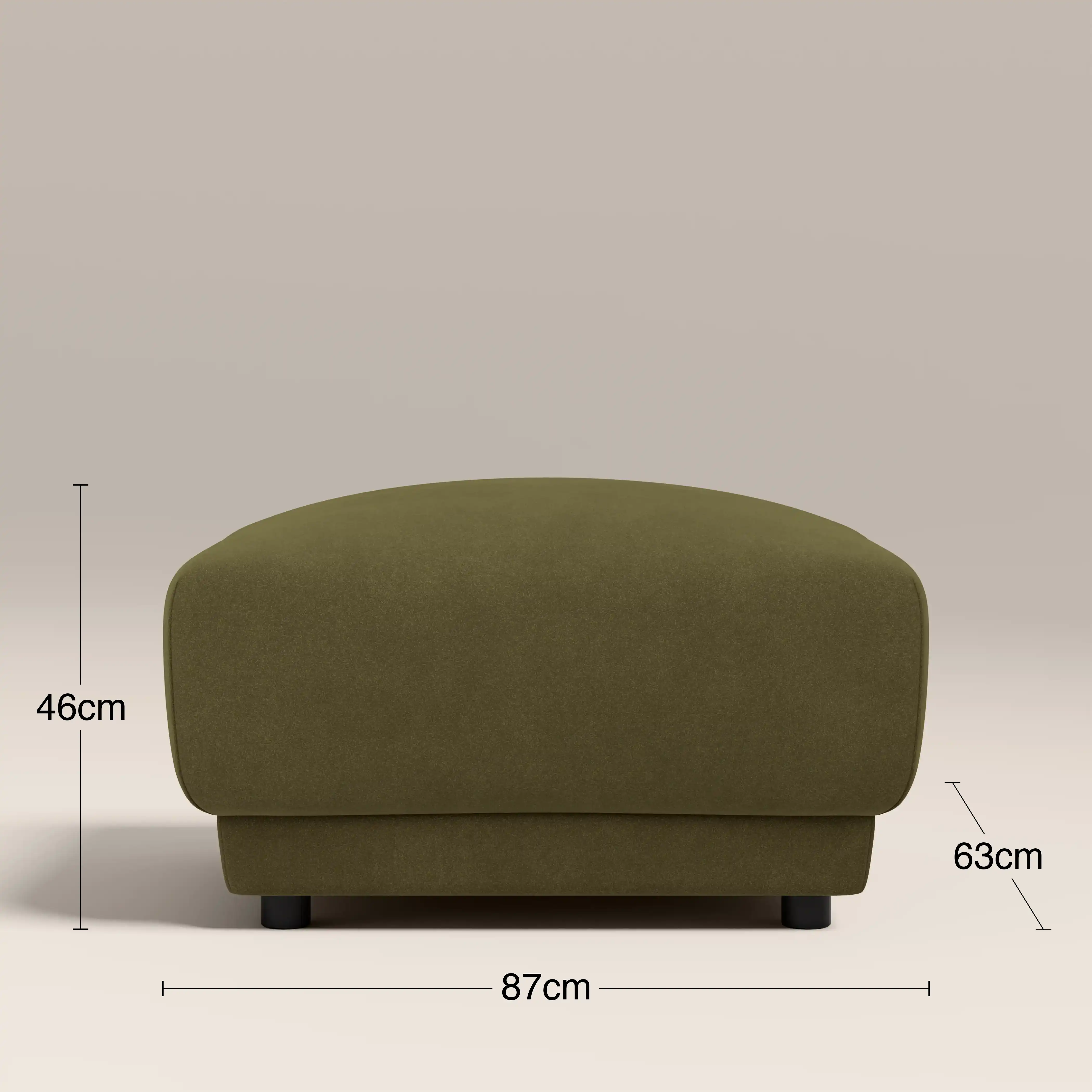 Cloud Footstool | Moss Green Sustainable Mohair Velvet - Image 6