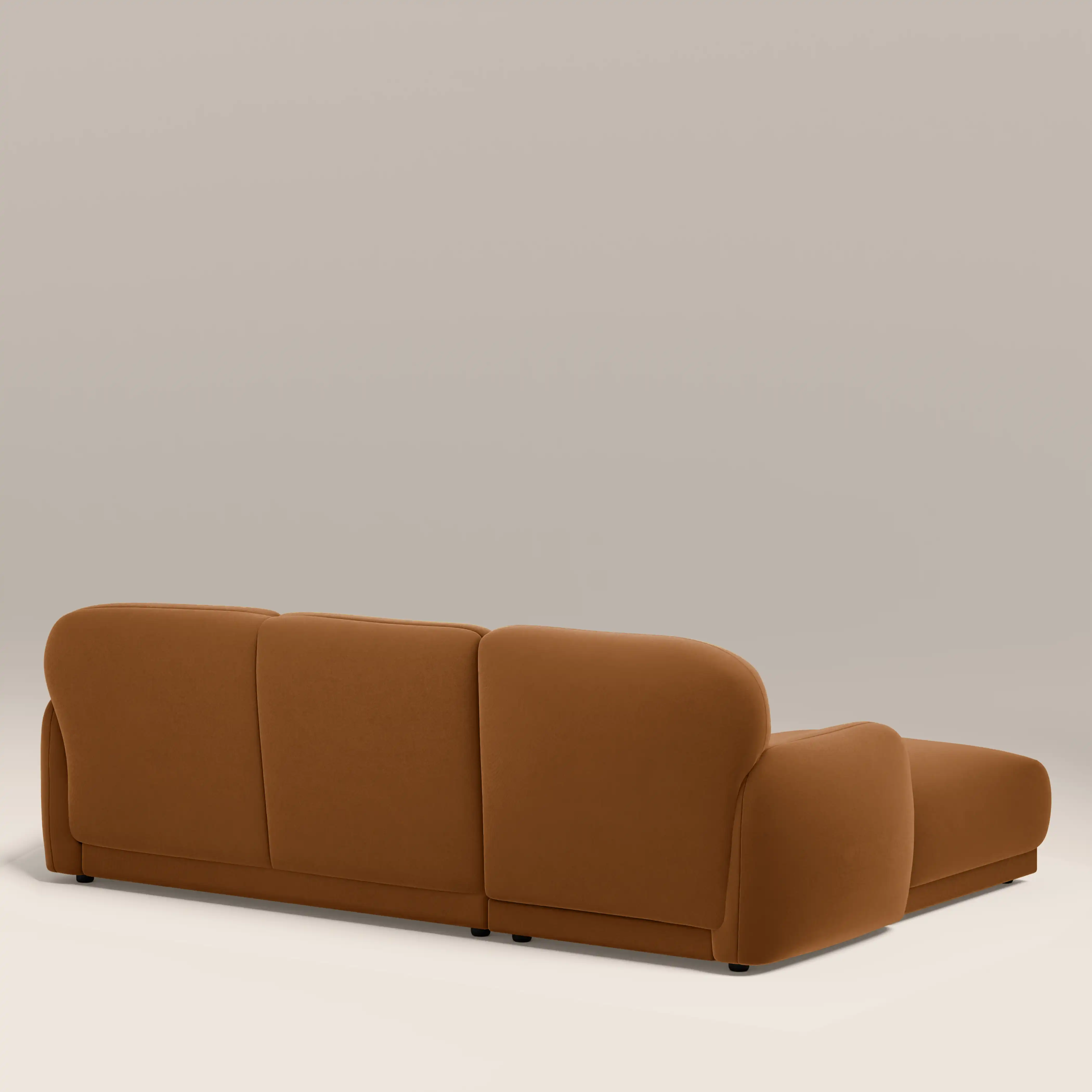 Cloud Left Hand Chaise Sofa | Caramel Brown Sustainable Mohair Velvet - Image 5