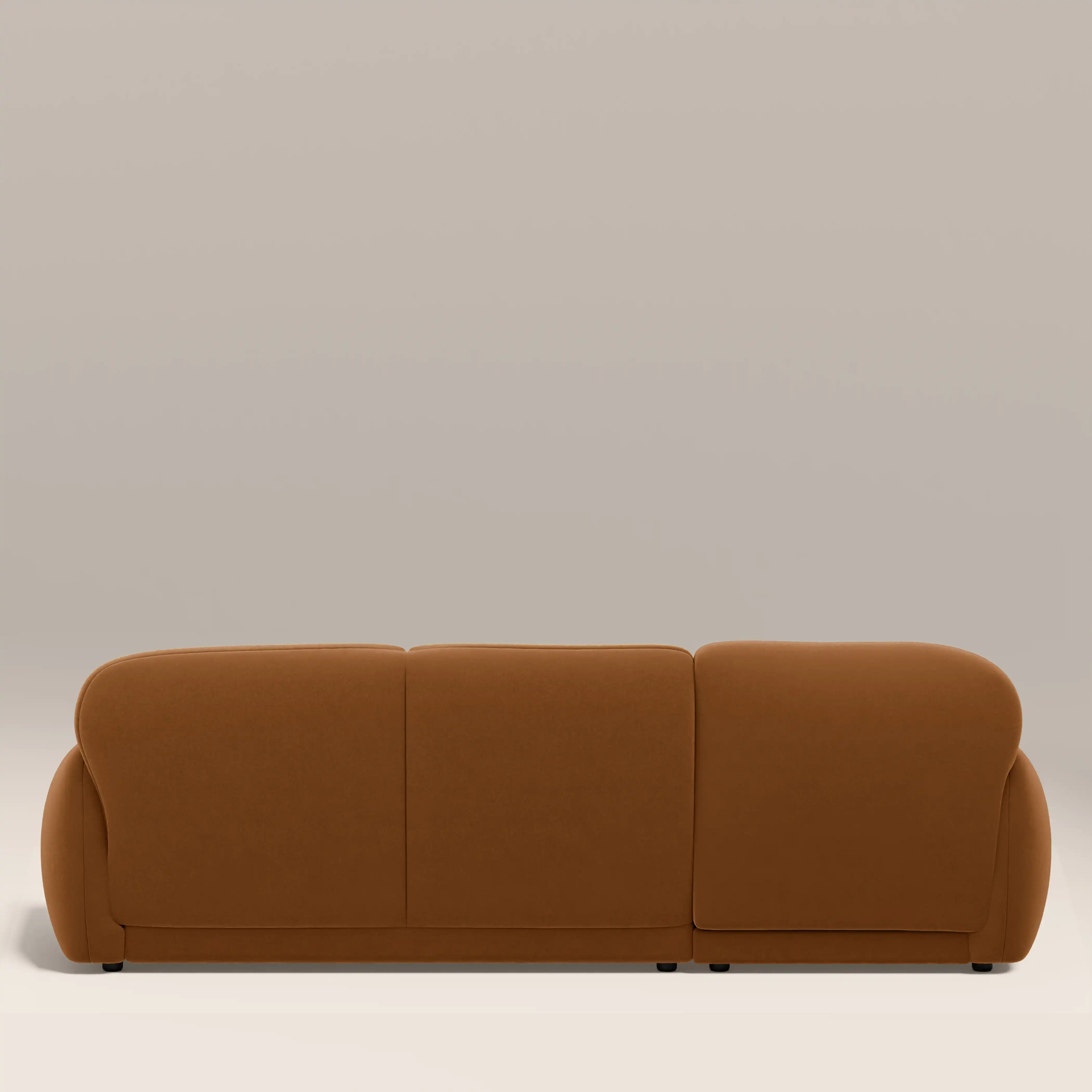 Cloud Left Hand Chaise Sofa | Caramel Brown Sustainable Mohair Velvet - Image 6