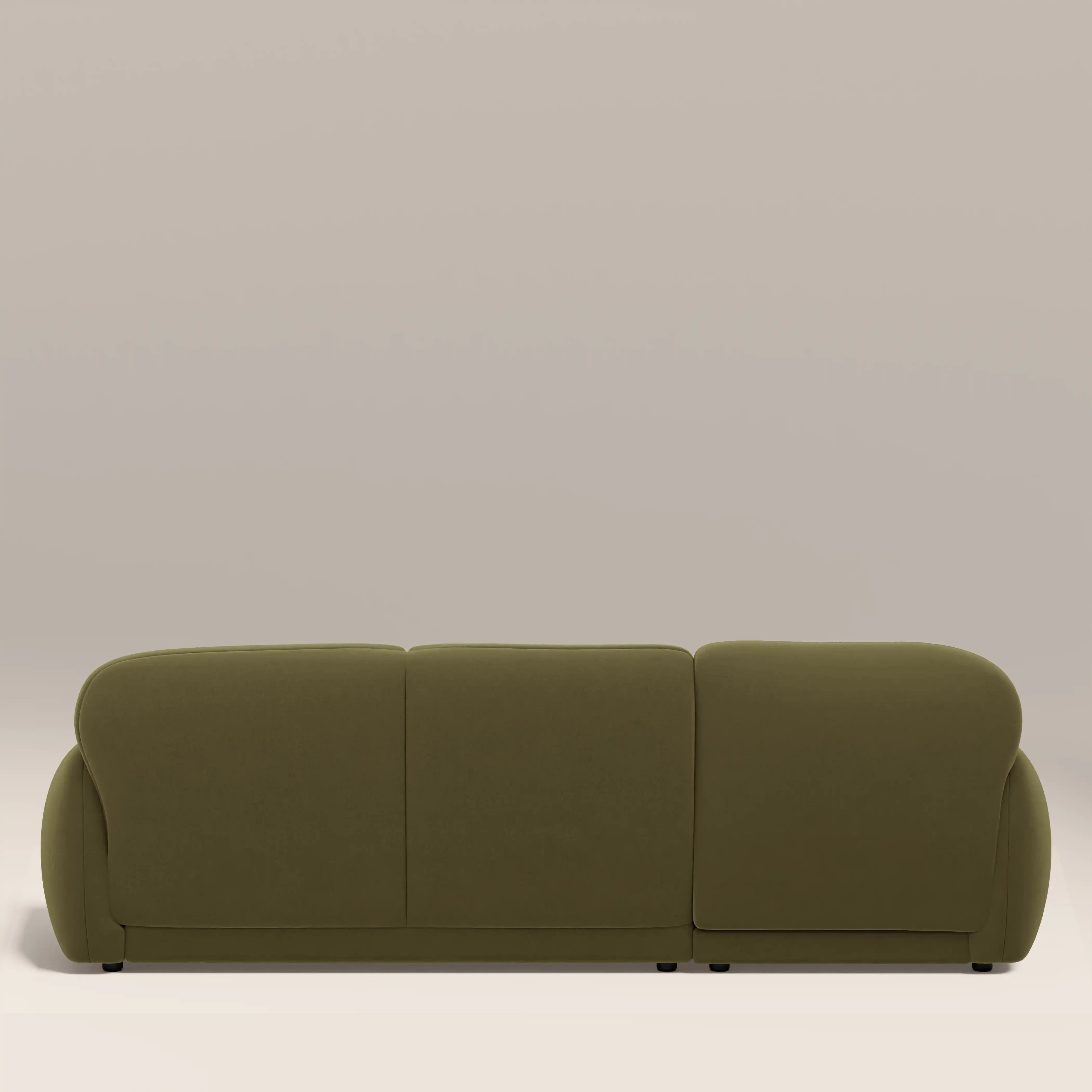 Cloud Left Hand Chaise Sofa | Moss Green Sustainable Mohair Velvet - Image 6