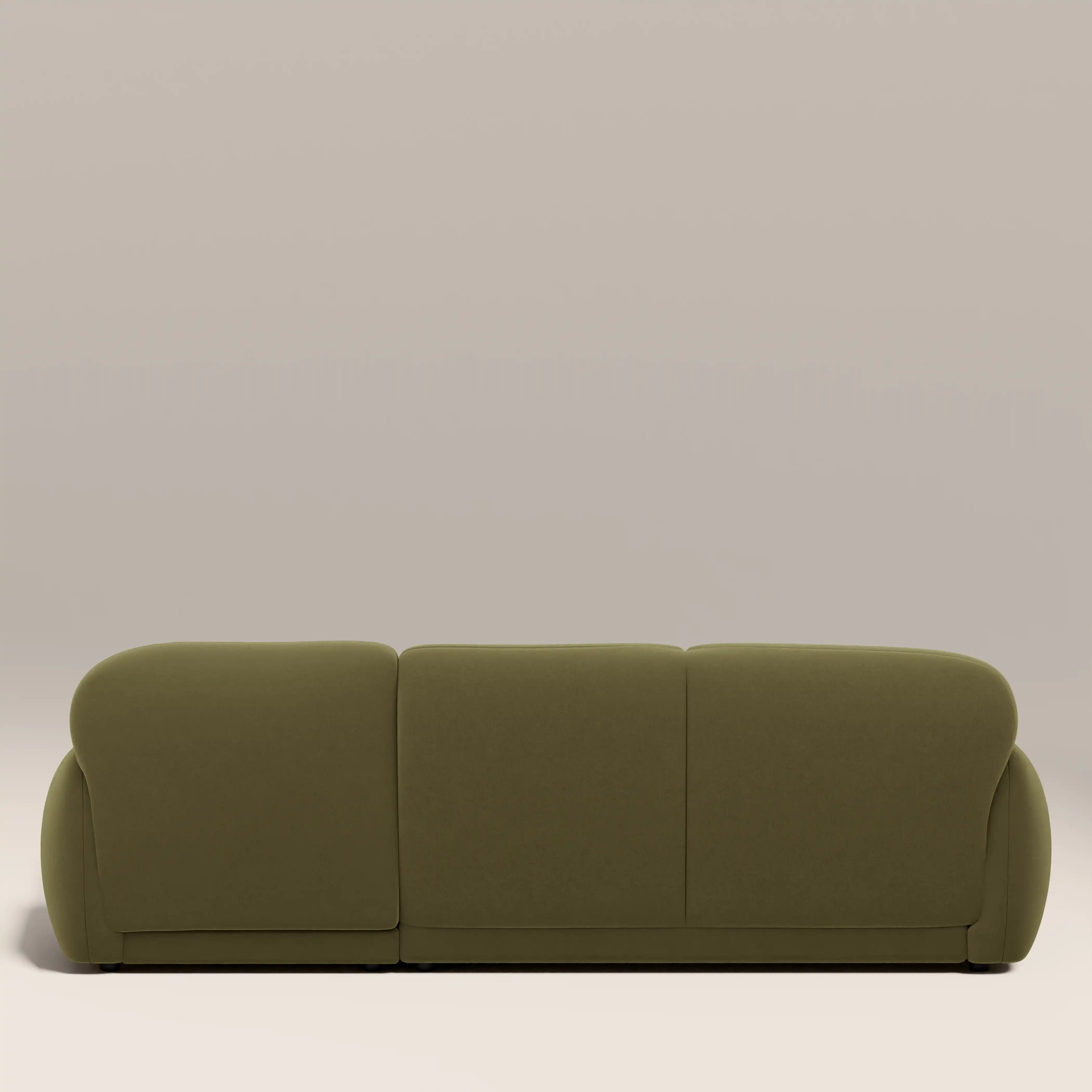 Cloud Right Hand Chaise Sofa | Moss Green Sustainable Mohair Velvet - Image 6