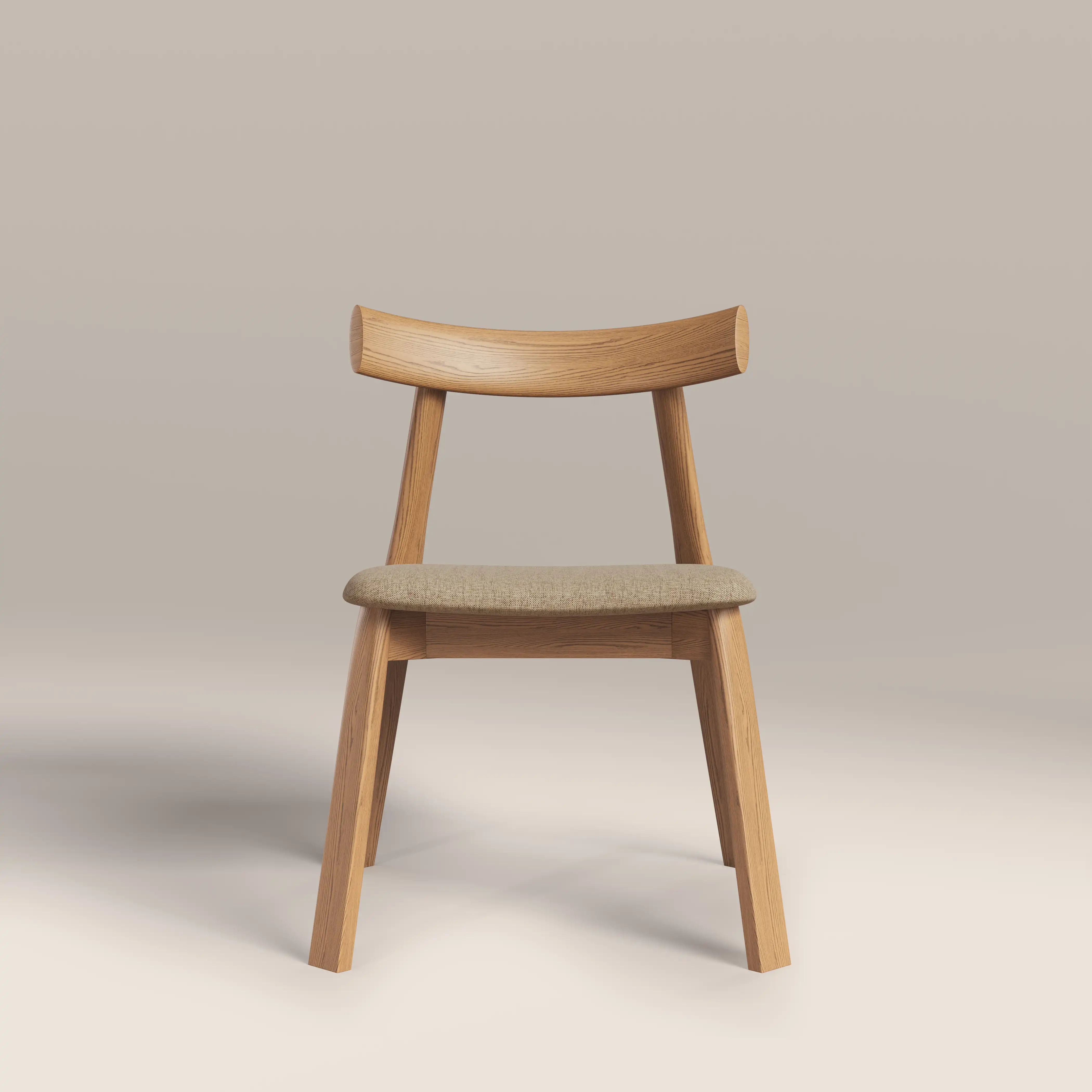 Clyde Wooden Dining Chair | Latte Sustainable Fabric & Oak - Image 2