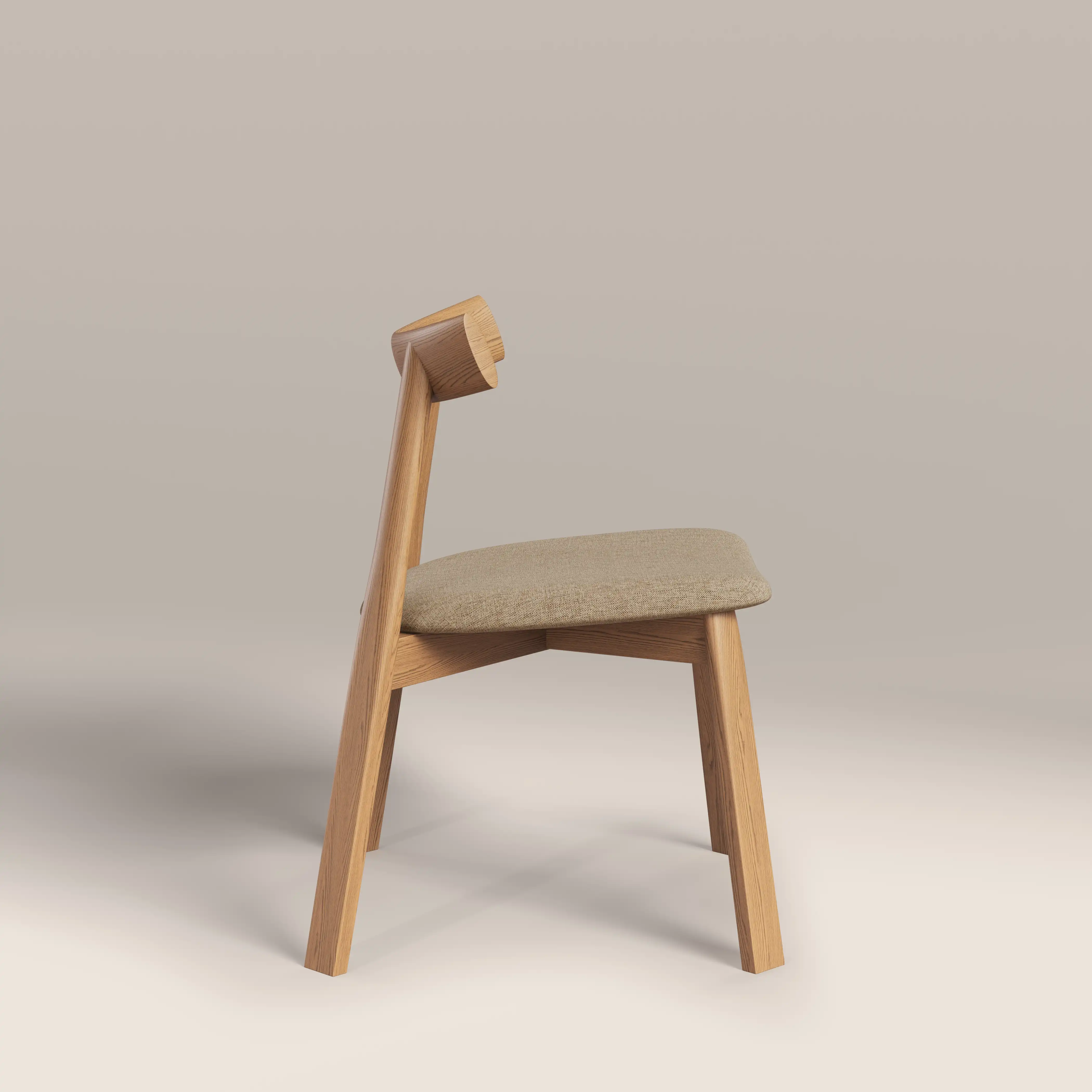 Clyde Wooden Dining Chair | Latte Sustainable Fabric & Oak - Image 4