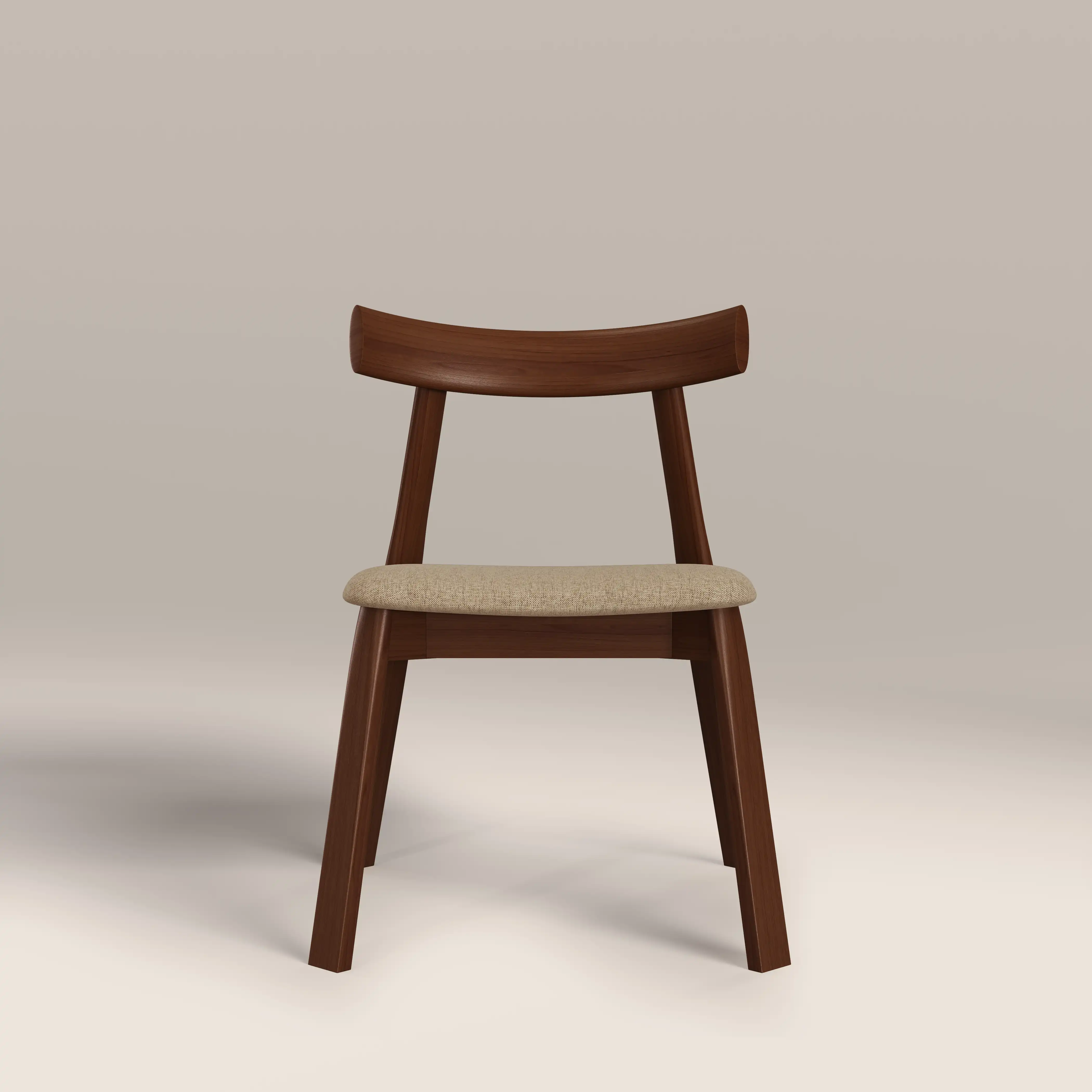 Clyde Wooden Dining Chair | Latte Sustainable Fabric & Walnut - Image 3