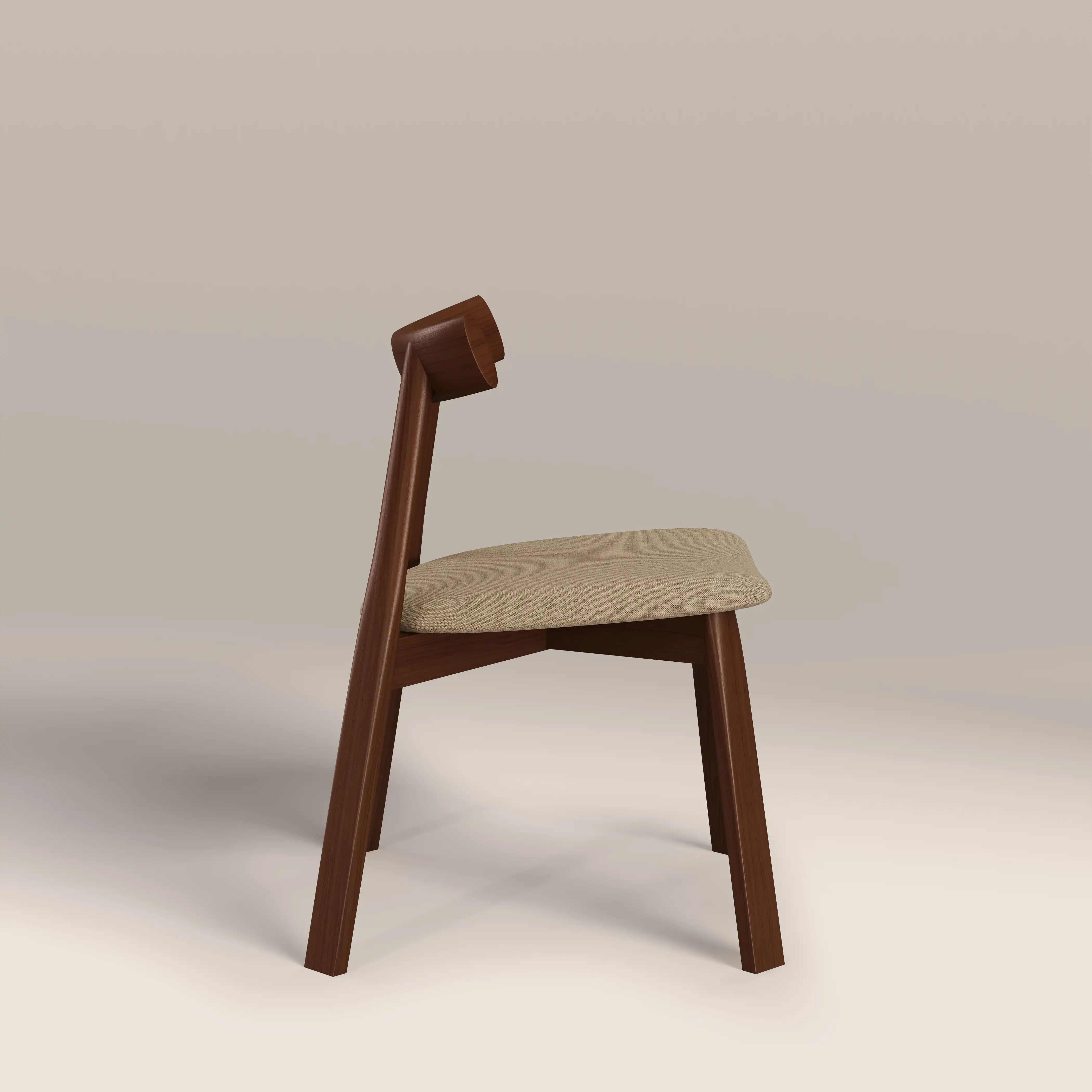 Clyde Wooden Dining Chair | Latte Sustainable Fabric & Walnut - Image 4