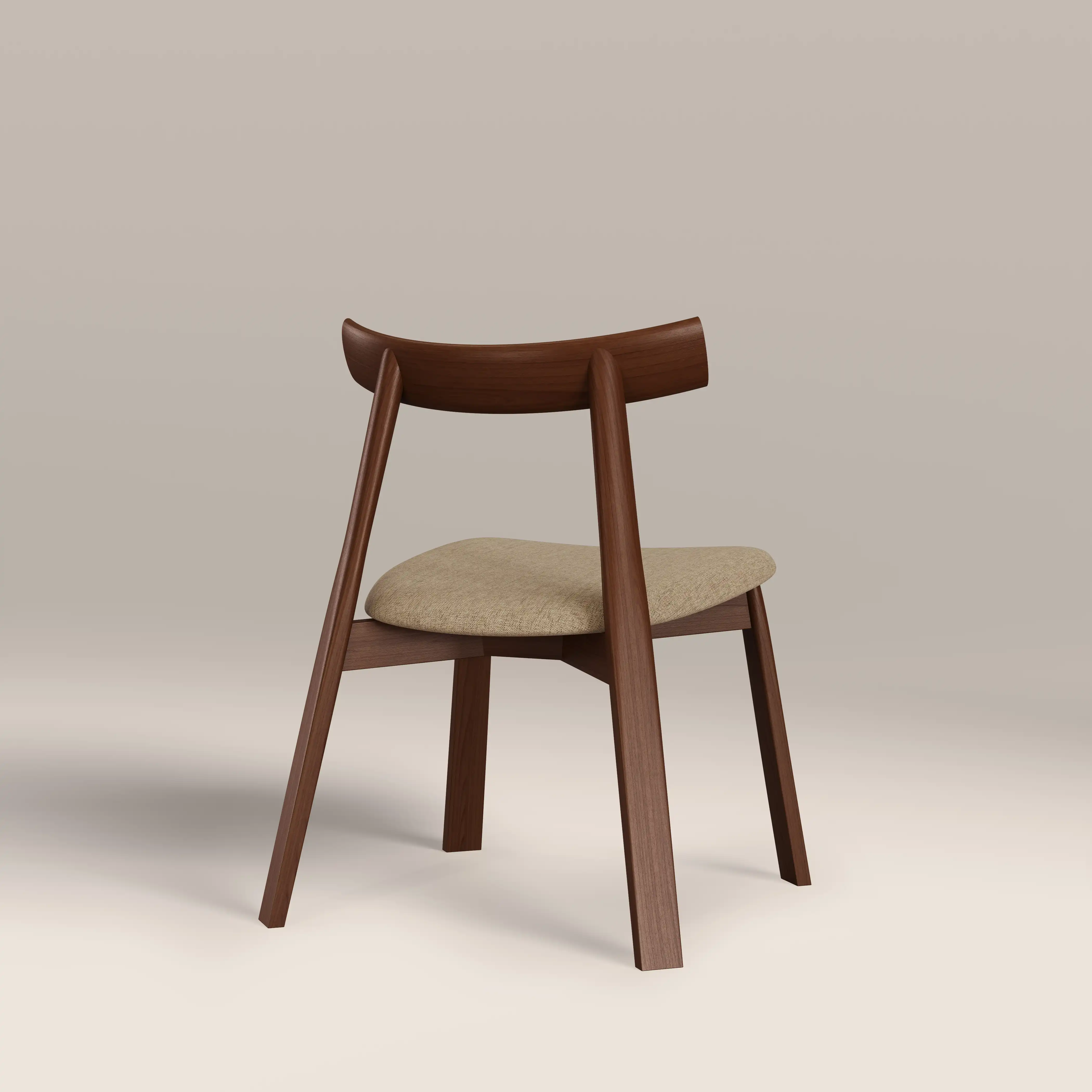 Clyde Wooden Dining Chair | Latte Sustainable Fabric & Walnut - Image 5