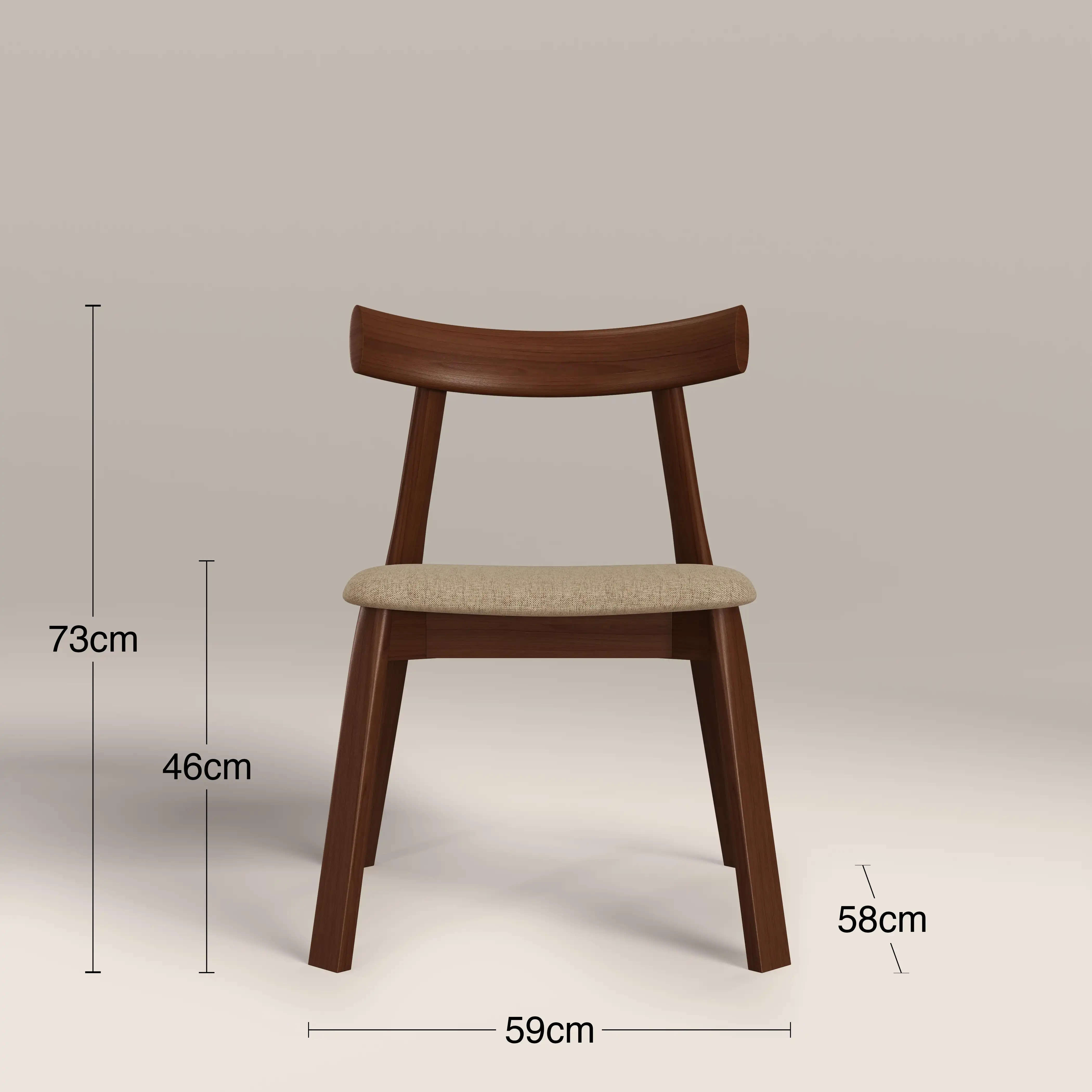 Clyde Wooden Dining Chair | Latte Sustainable Fabric & Walnut - Image 7