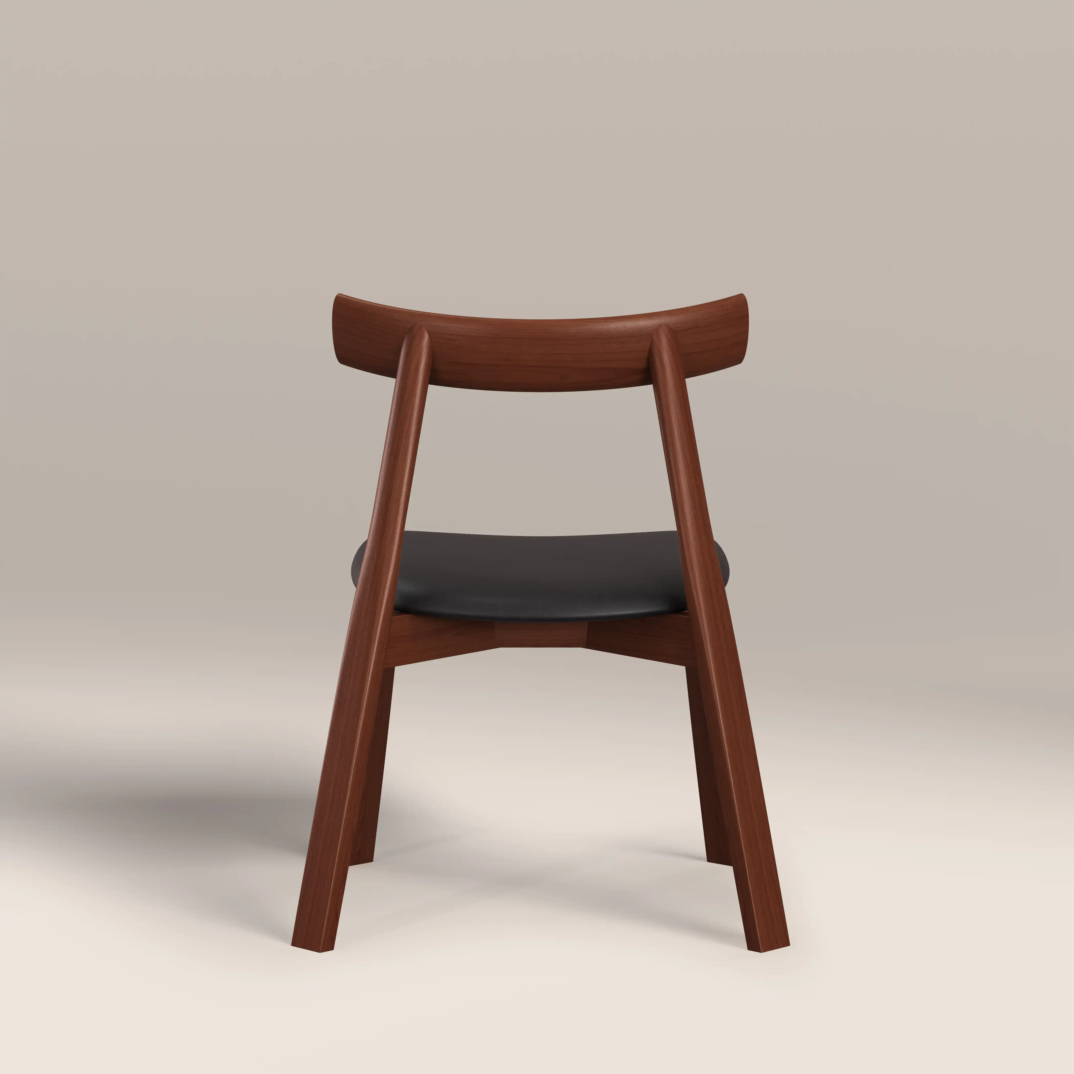 Clyde Wooden Dining Chair | Noir Black Faux Leather & Walnut - Image 7