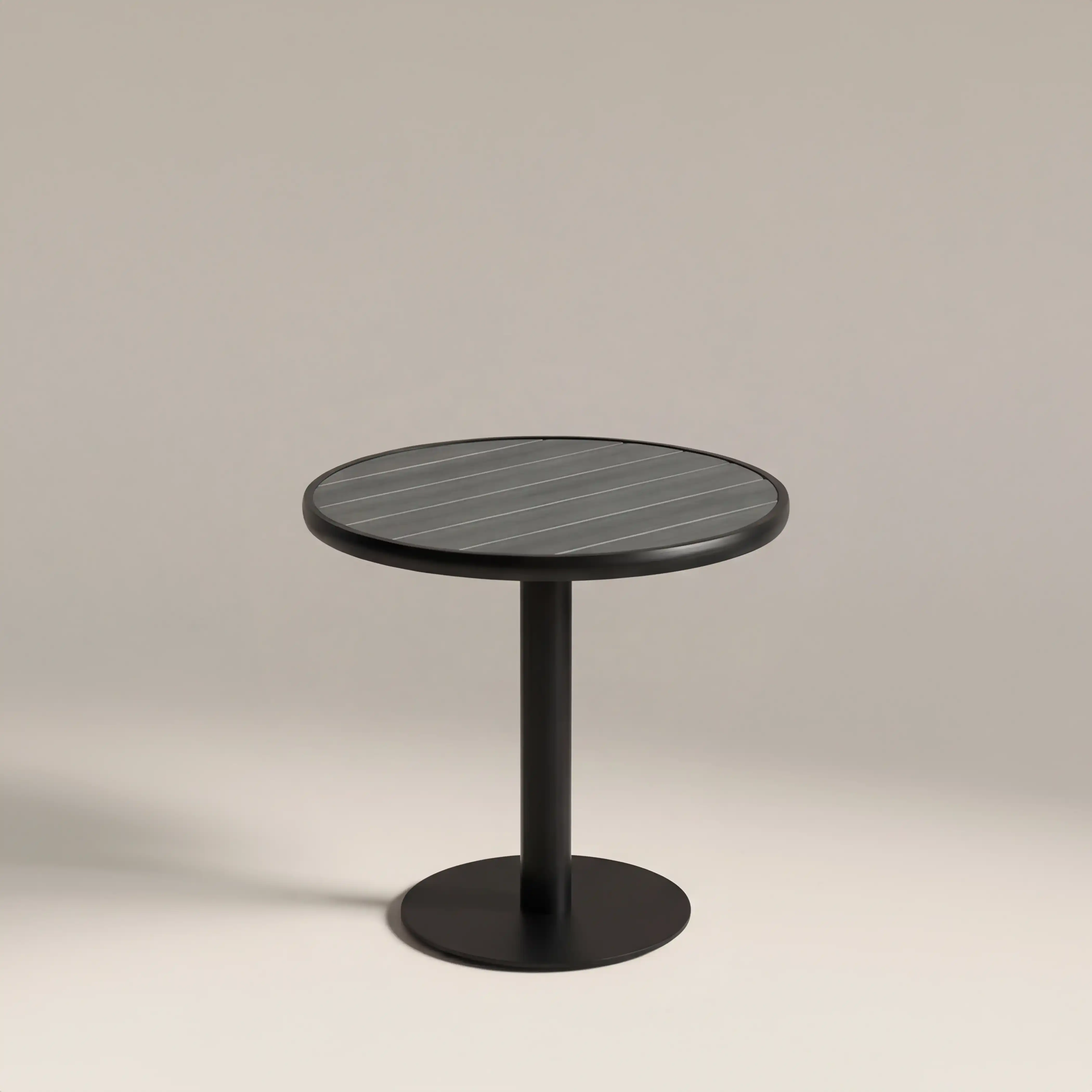 Cole 2 Seat Round Garden Bistro Table | Grey & Black - Image 3