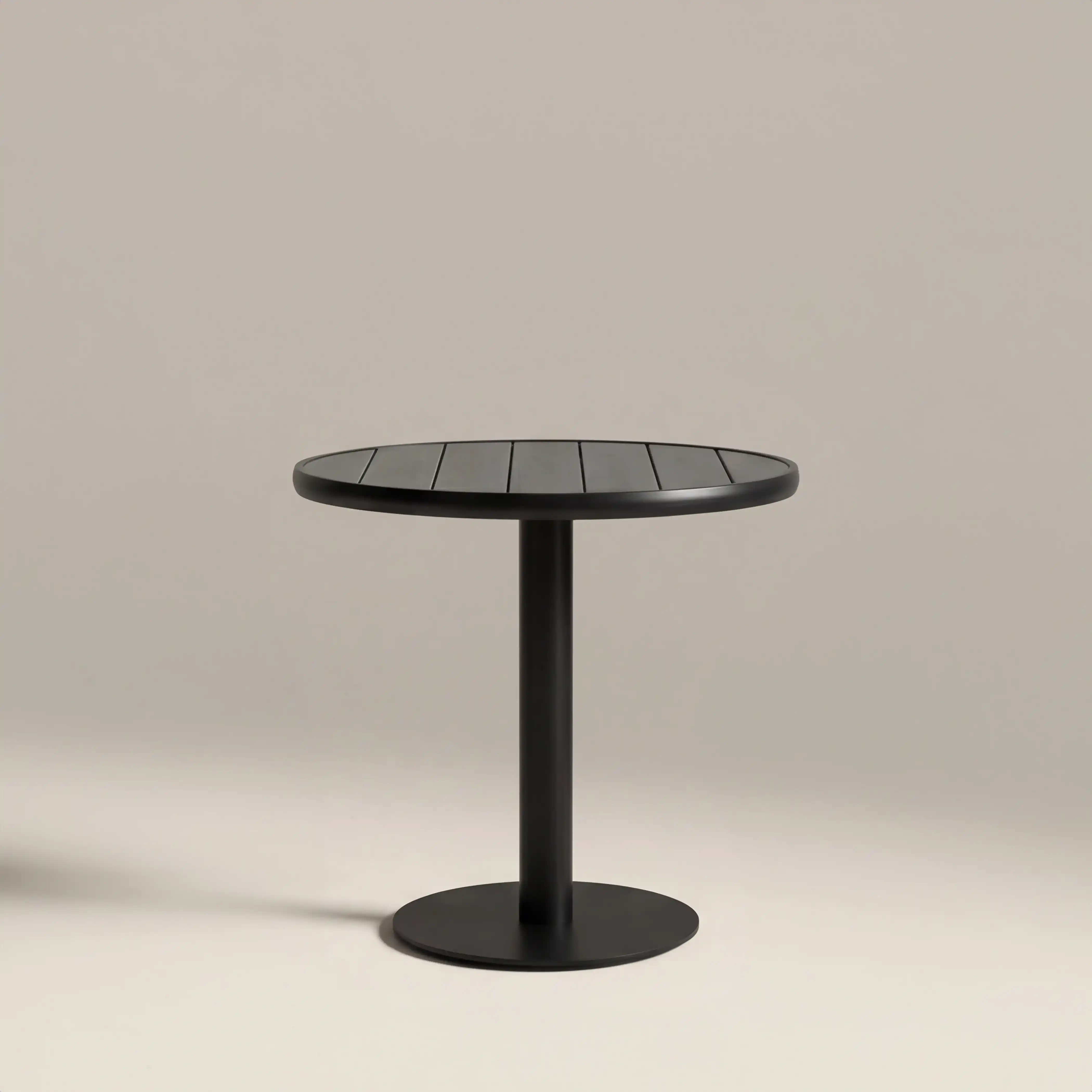 Cole 2 Seat Round Garden Bistro Table | Grey & Black - Image 4