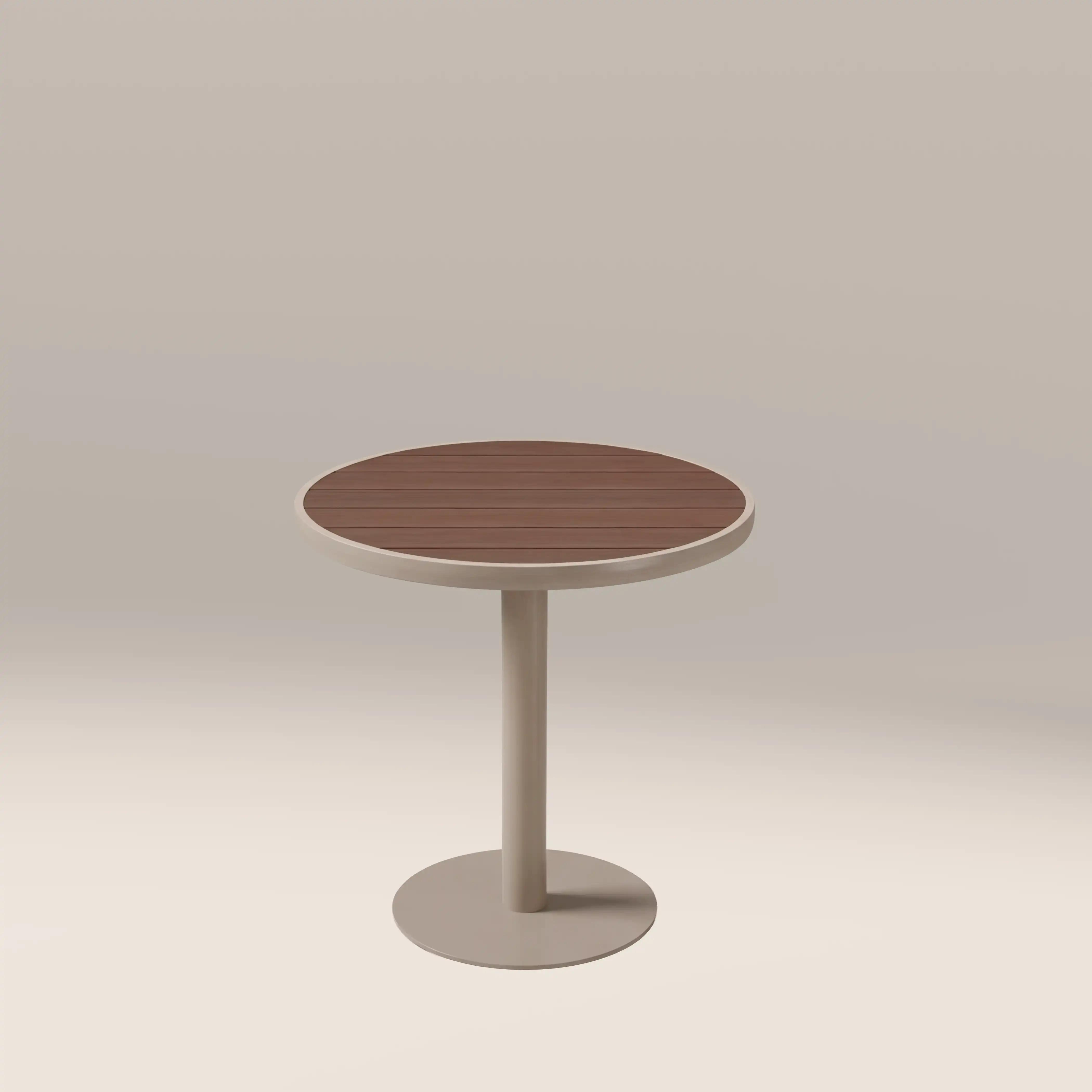 Cole 2 Seat Round Garden Bistro Table | Walnut & Taupe - Image 3