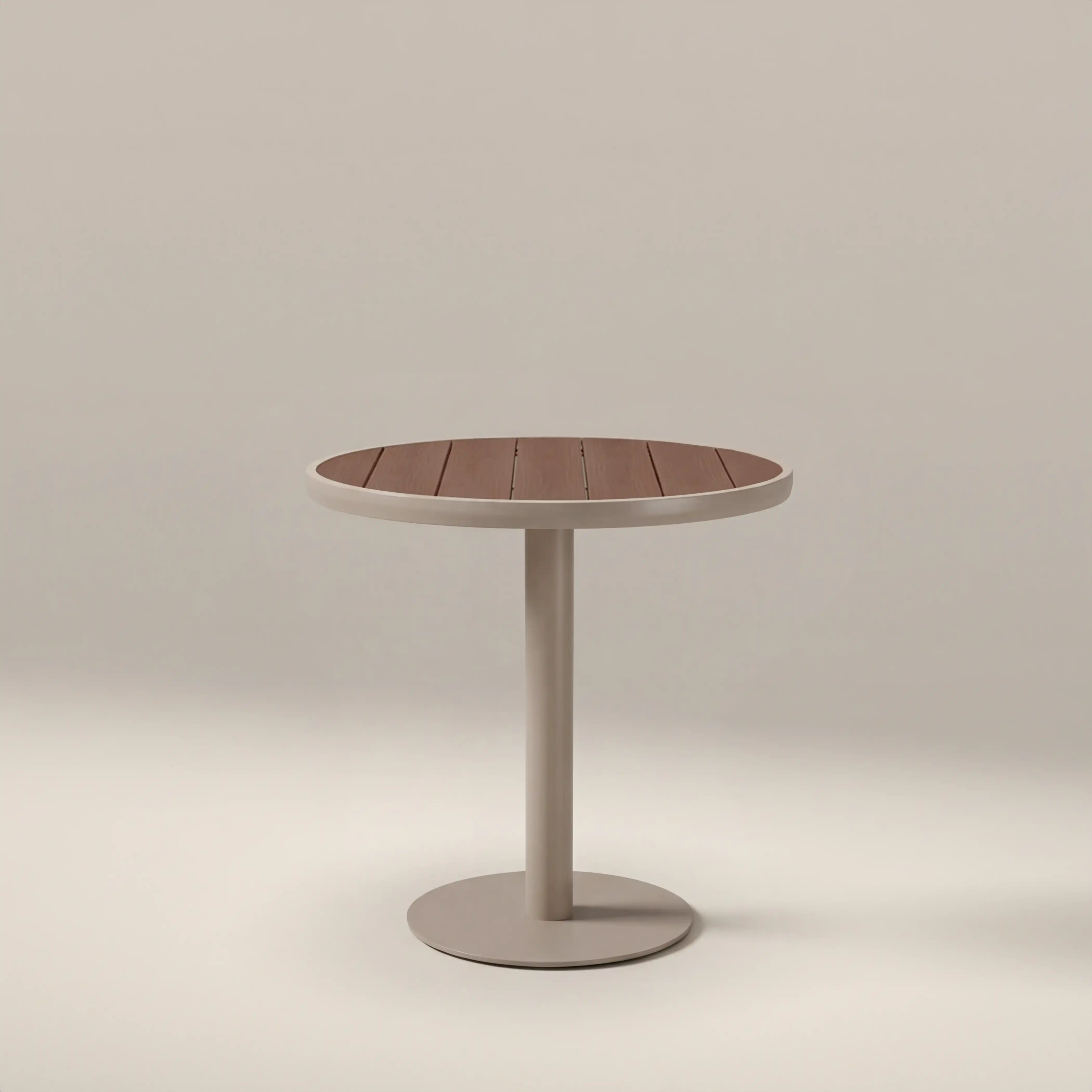 Cole 2 Seat Round Garden Bistro Table | Walnut & Taupe - Image 4