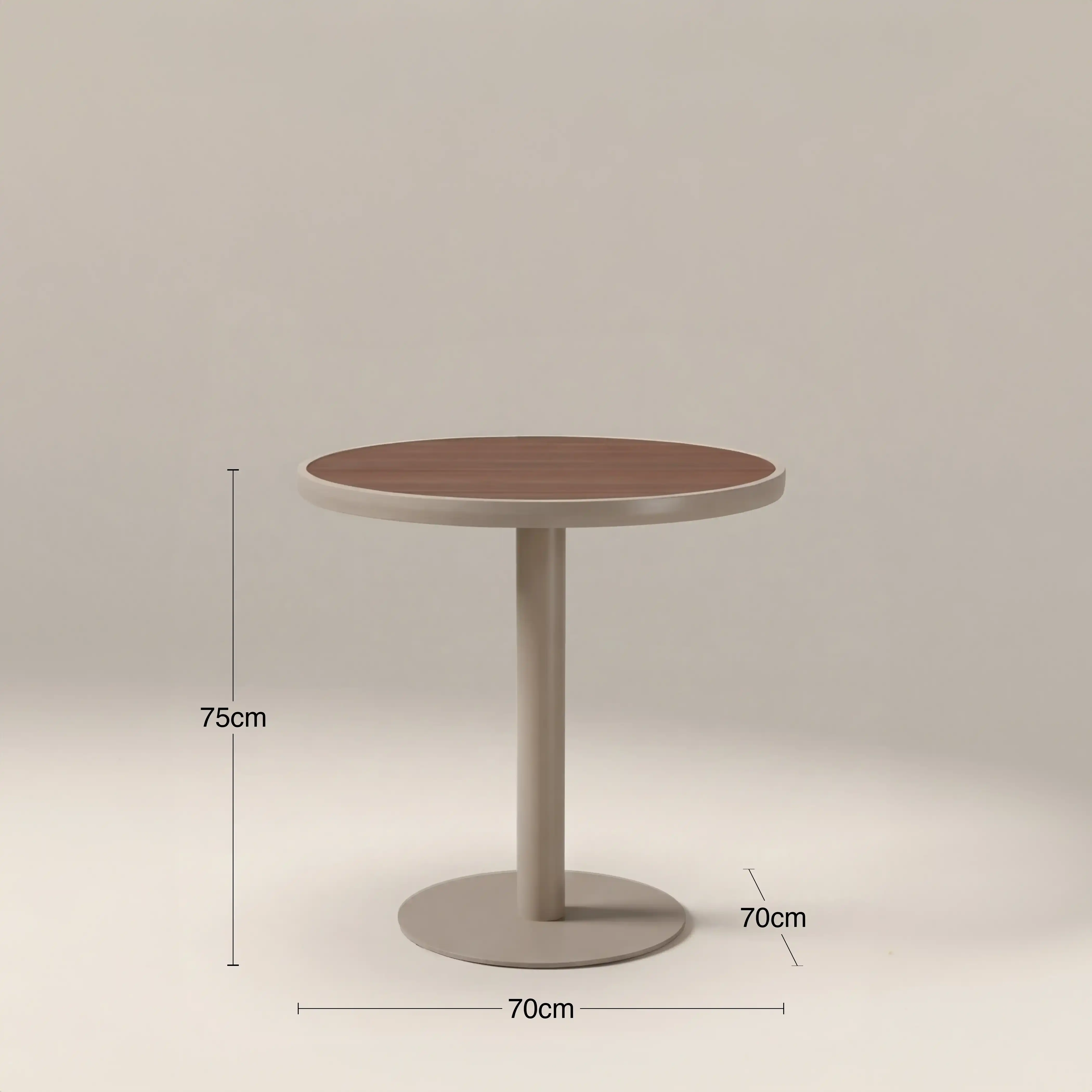 Cole 2 Seat Round Garden Bistro Table | Walnut & Taupe - Image 5