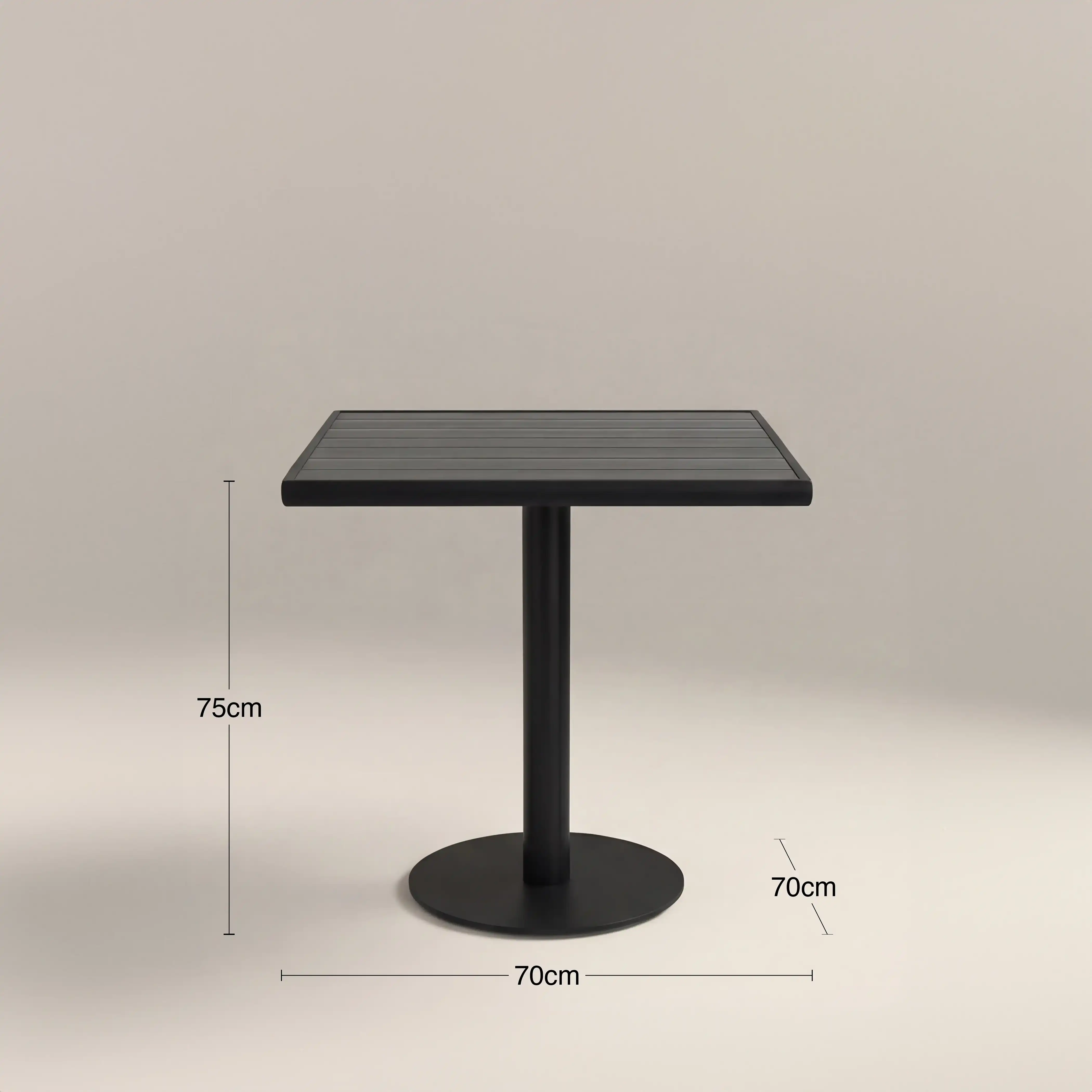 Cole 2 Seat Square Garden Bistro Table | Grey & Black - Image 4