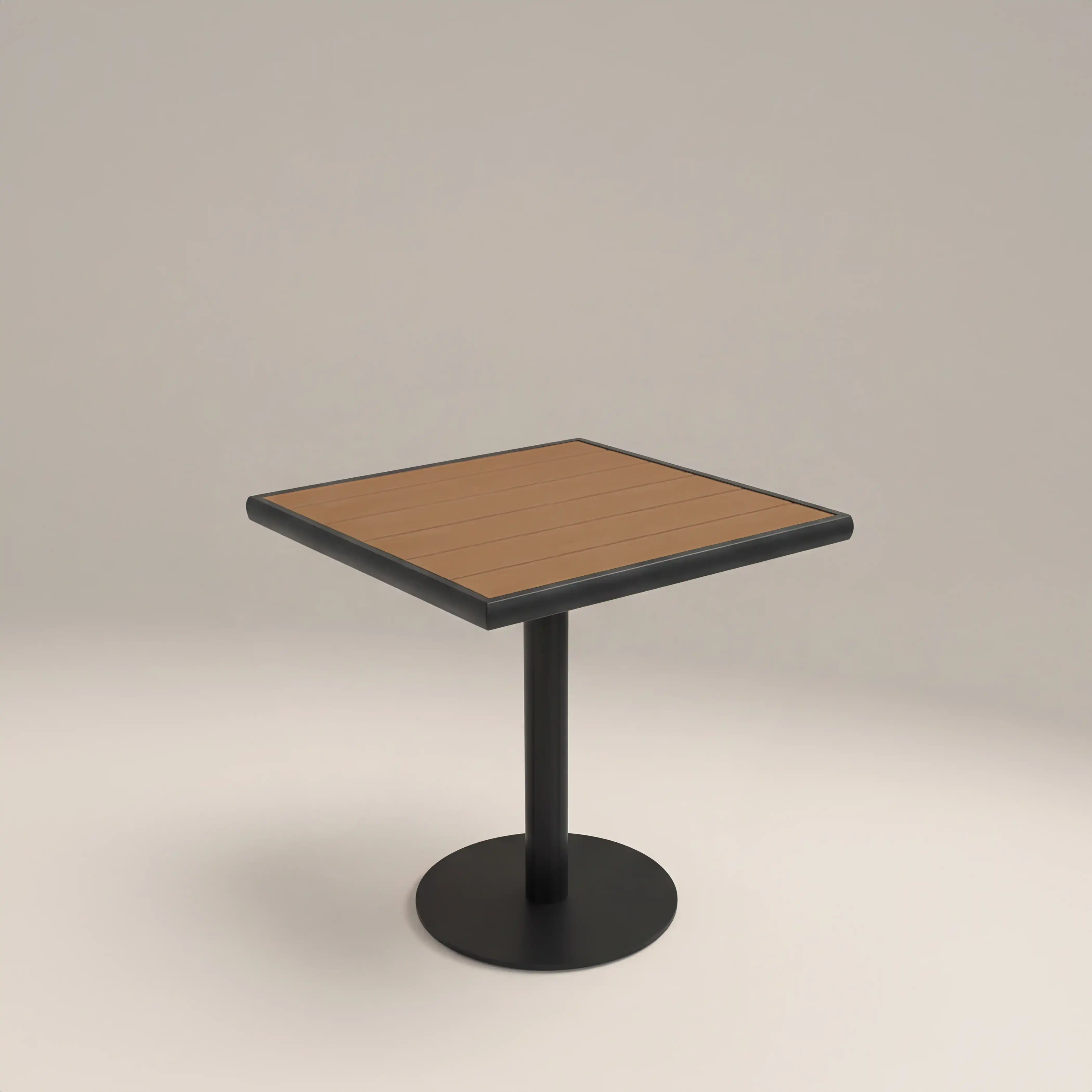 Cole 2 Seat Square Garden Bistro Table | Oak & Black - Image 3