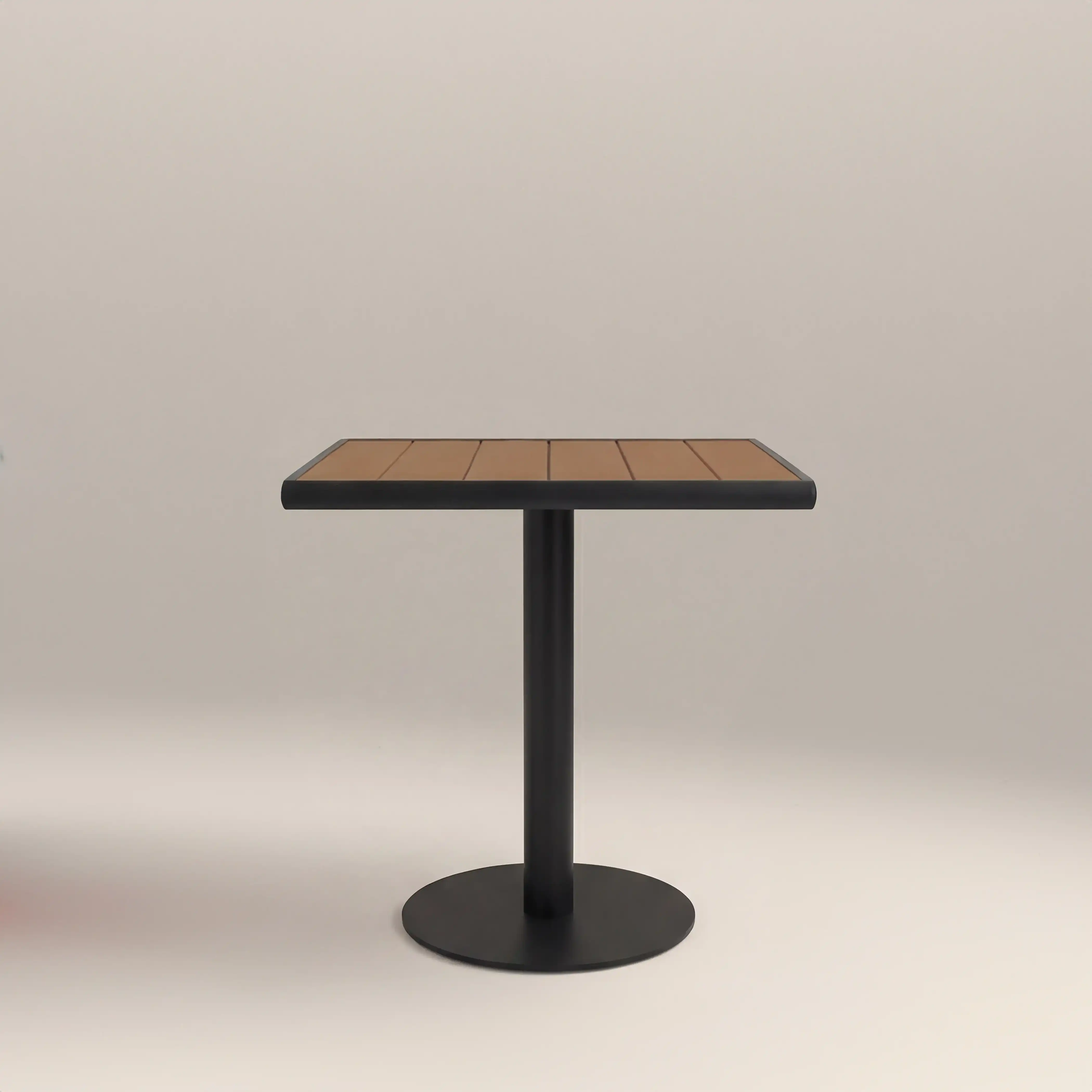 Cole 2 Seat Square Garden Bistro Table | Oak & Black - Image 4