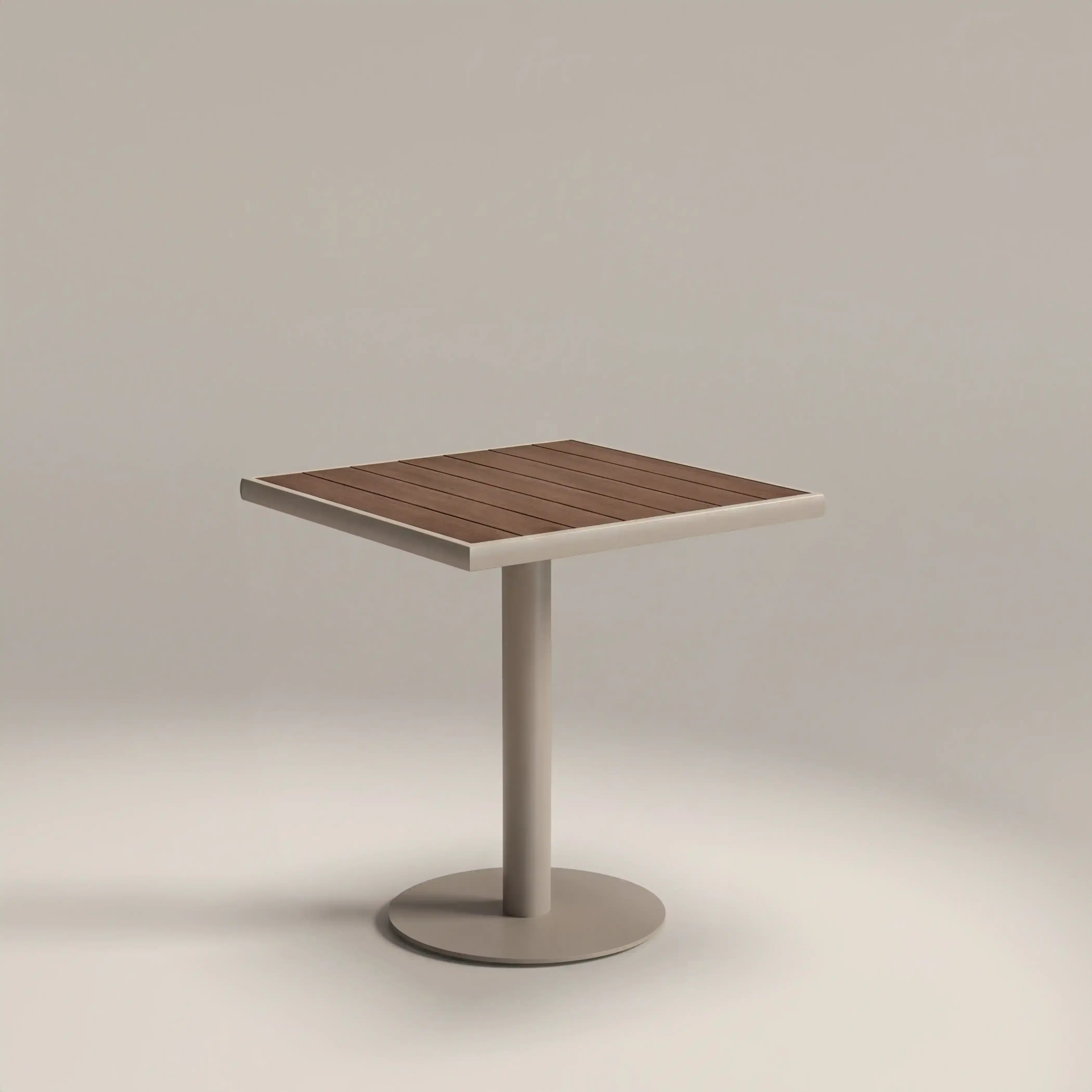 Cole 2 Seat Square Garden Bistro Table | Walnut  & Taupe - Image 3