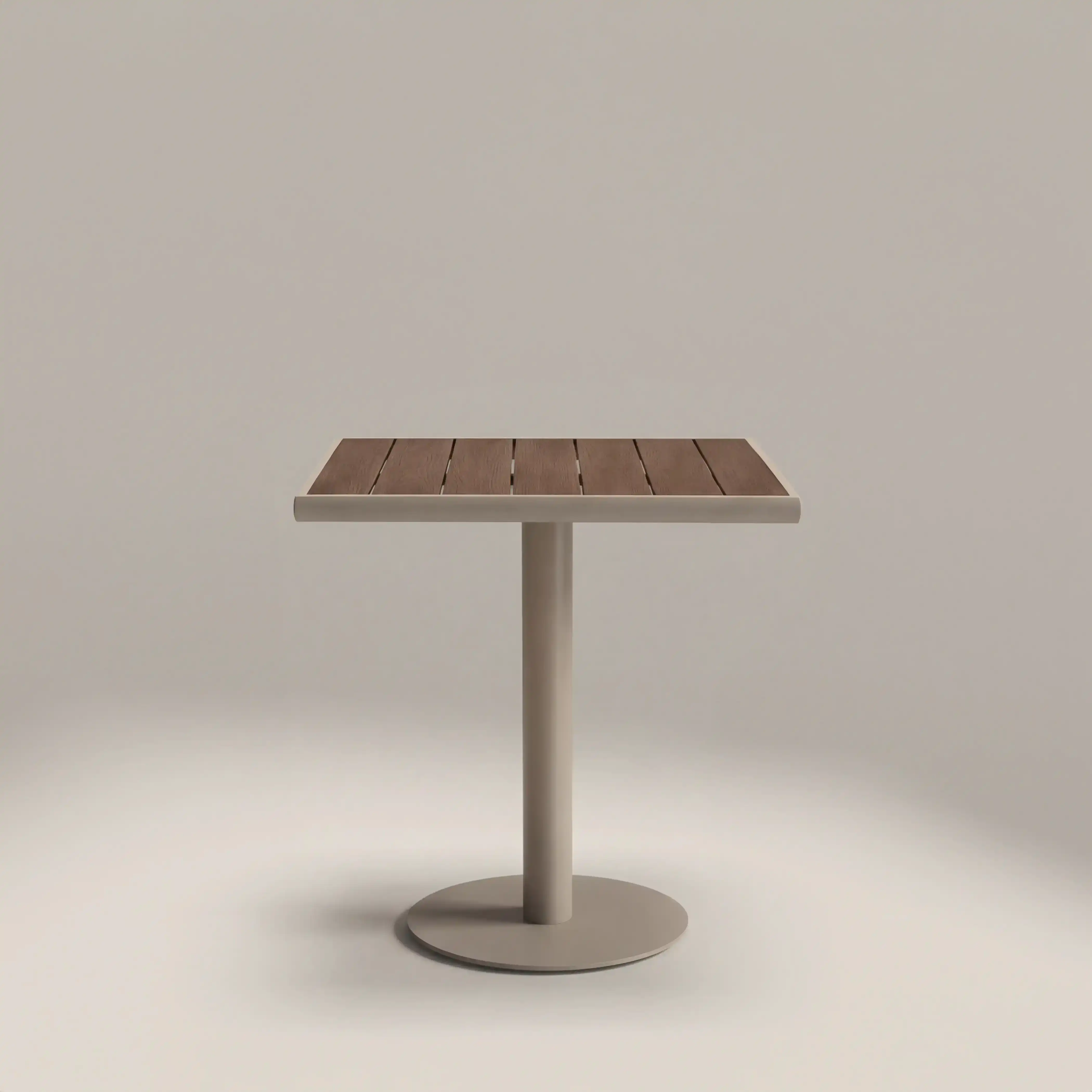 Cole 2 Seat Square Garden Bistro Table | Walnut  & Taupe - Image 4