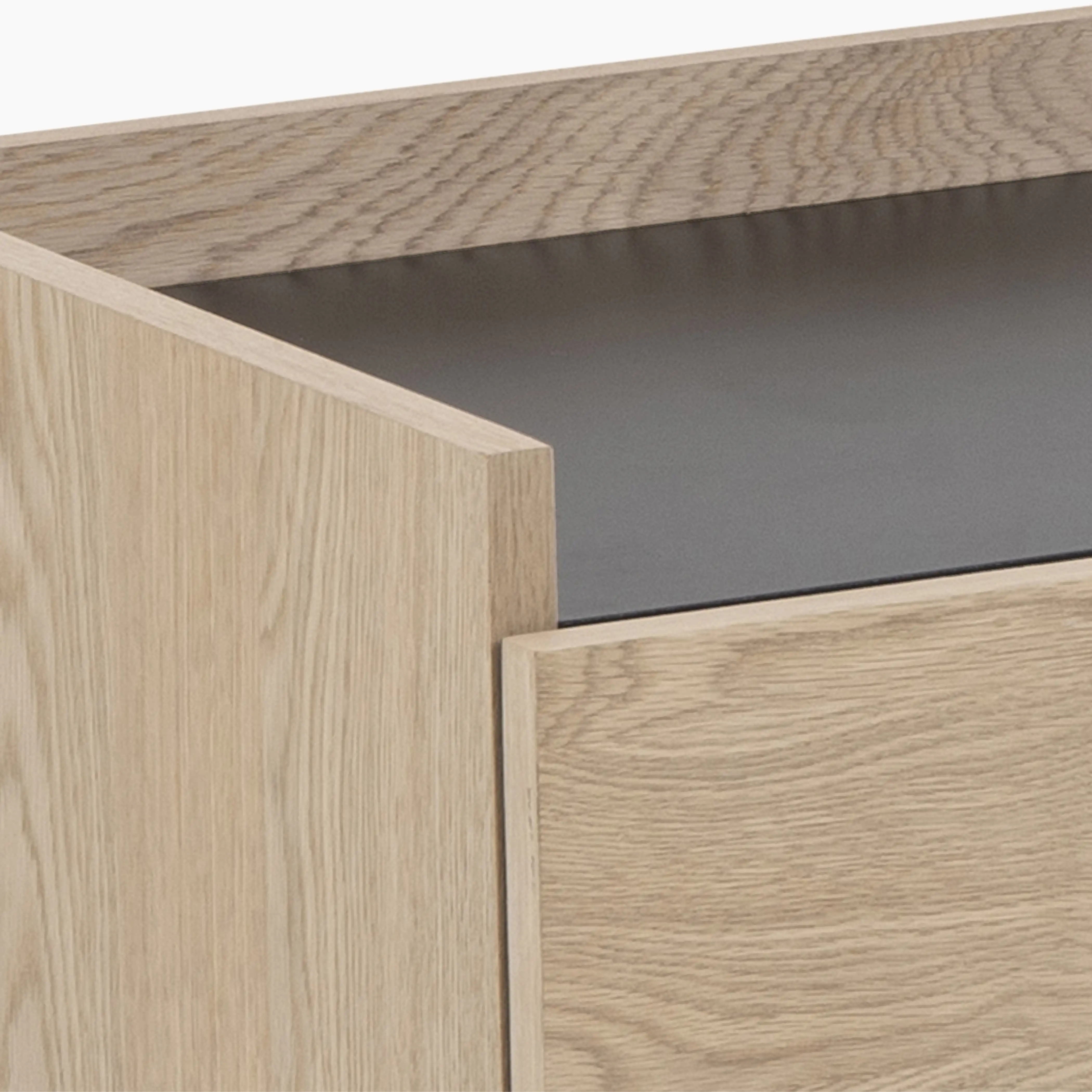 Connect Wooden TV Stand | Oak & Black - Image 4