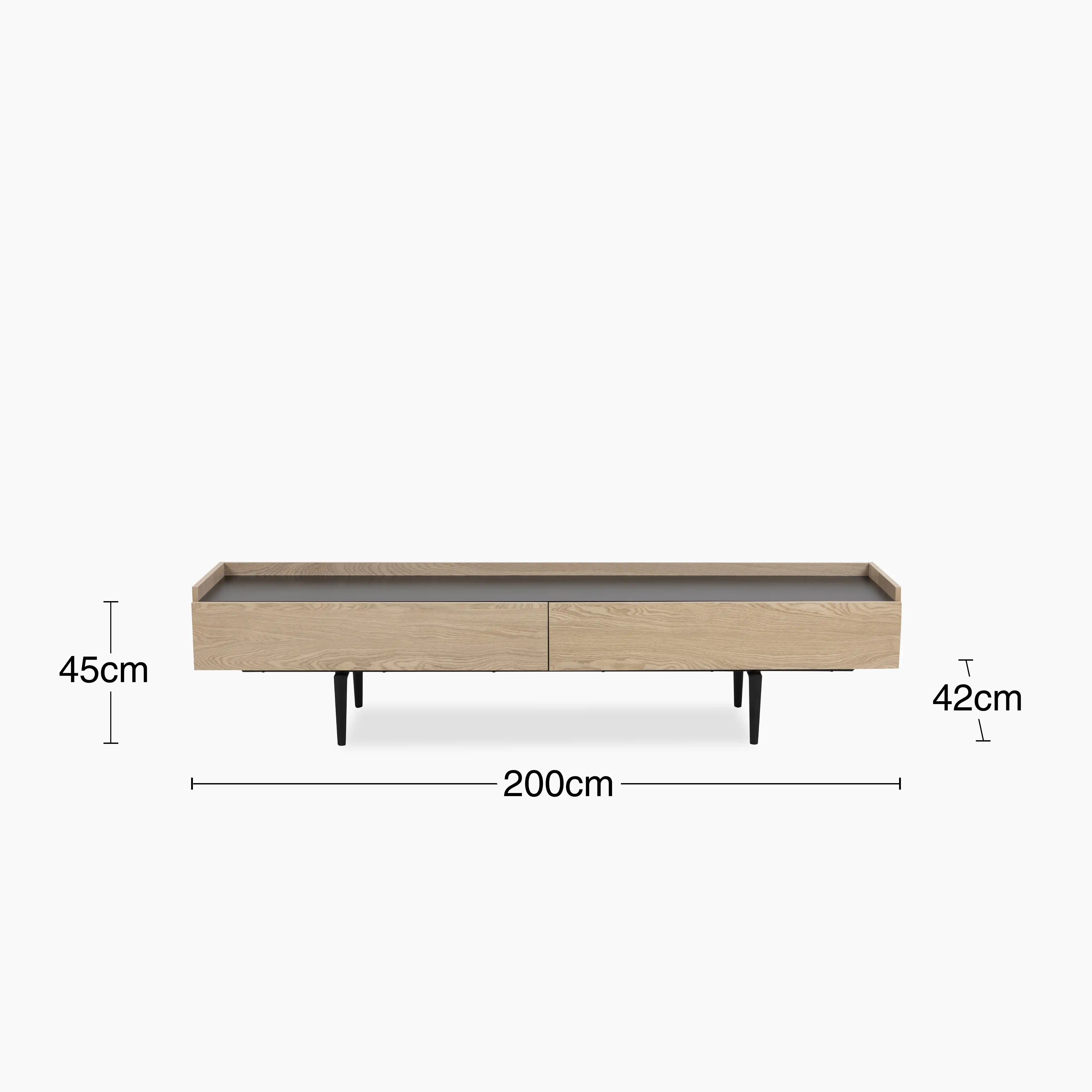 Connect Wooden TV Stand | Oak & Black - Image 5