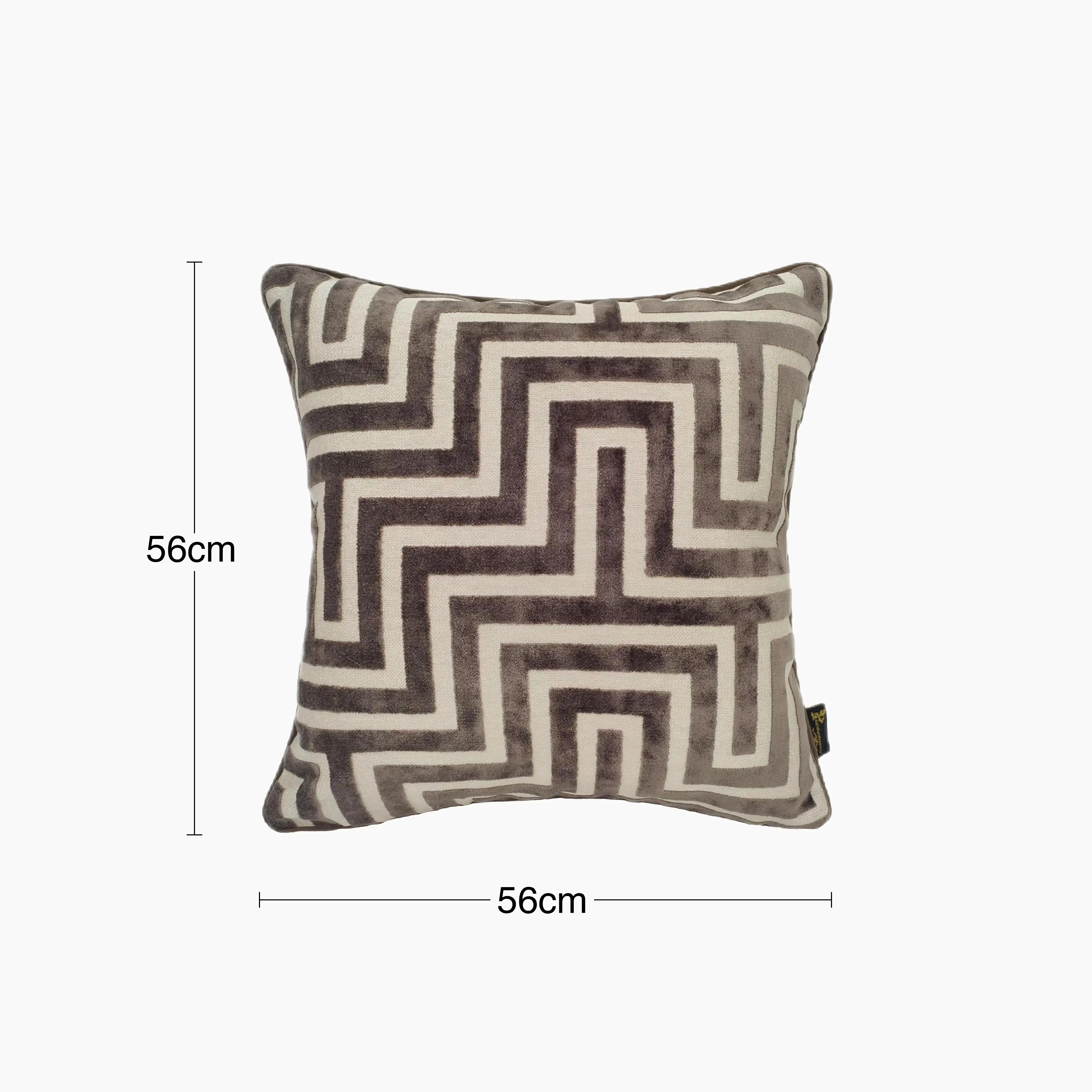 Connelly Large Square Velvet Cushion | Chocolate Brown - Image 2