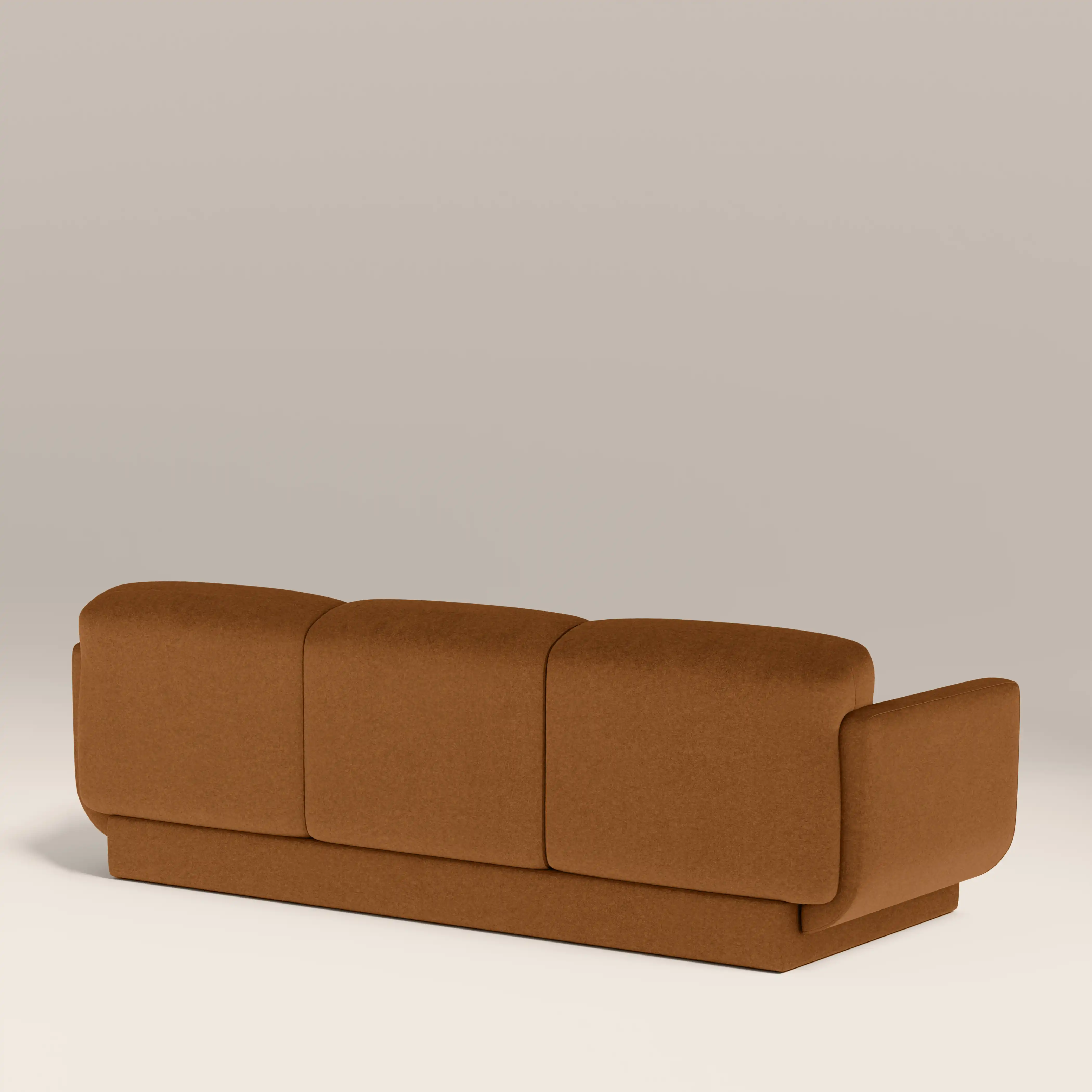 Connick 3 Seater Sofa | Caramel Brown Sustainable Mohair Velvet - Image 7