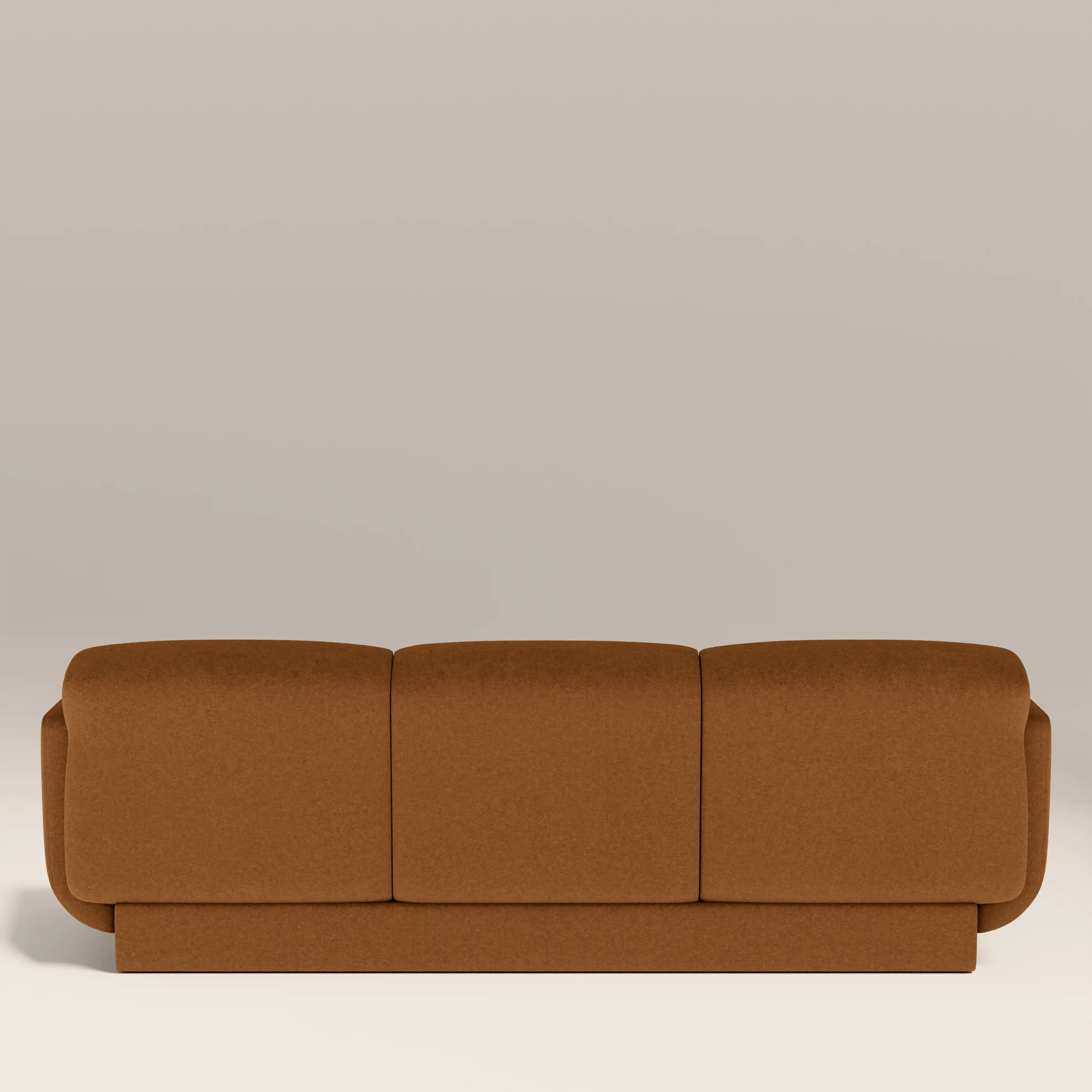 Connick 3 Seater Sofa | Caramel Brown Sustainable Mohair Velvet - Image 8