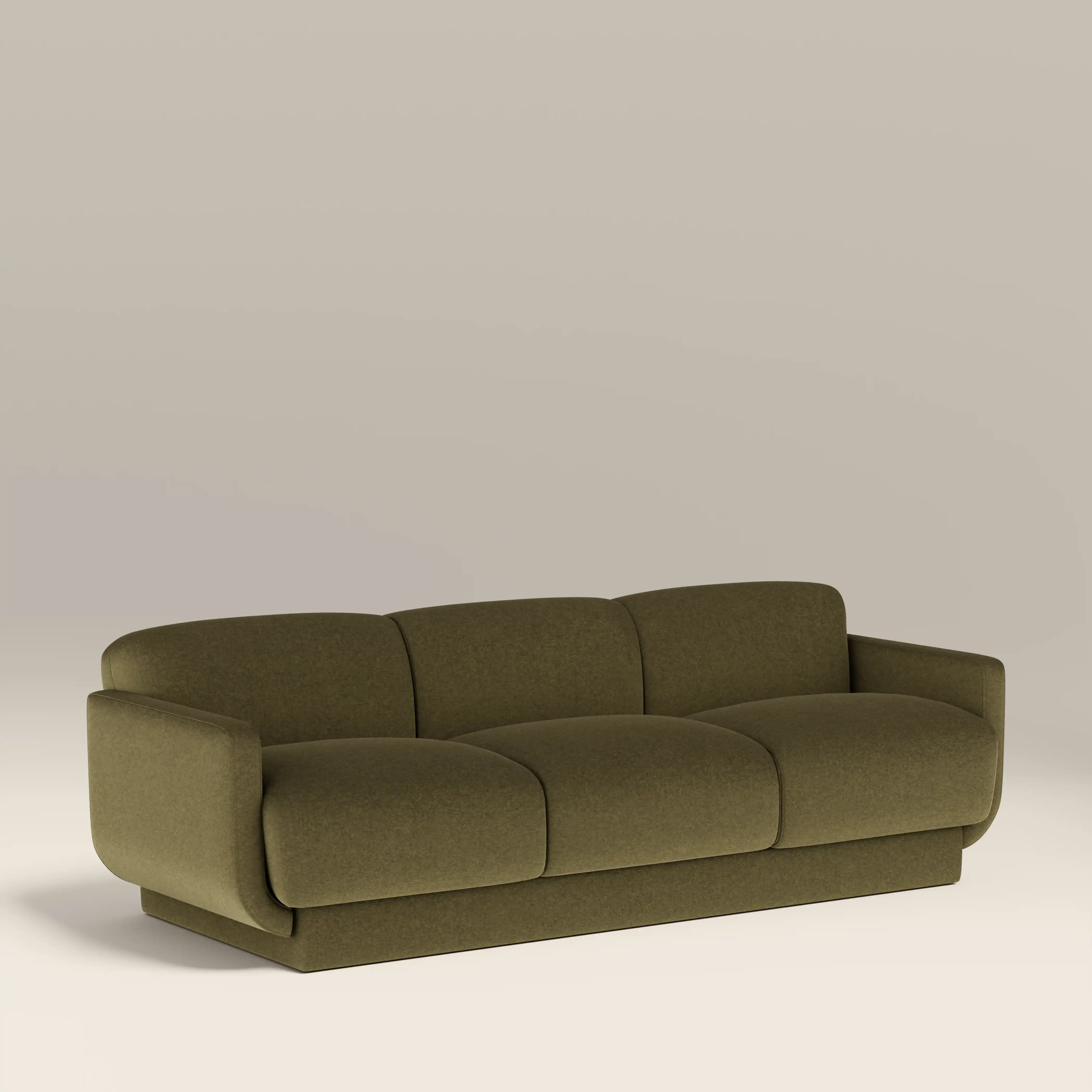 Connick 3 Seater Sofa | Moss Green Sustainable Mohair Velvet - Image 2