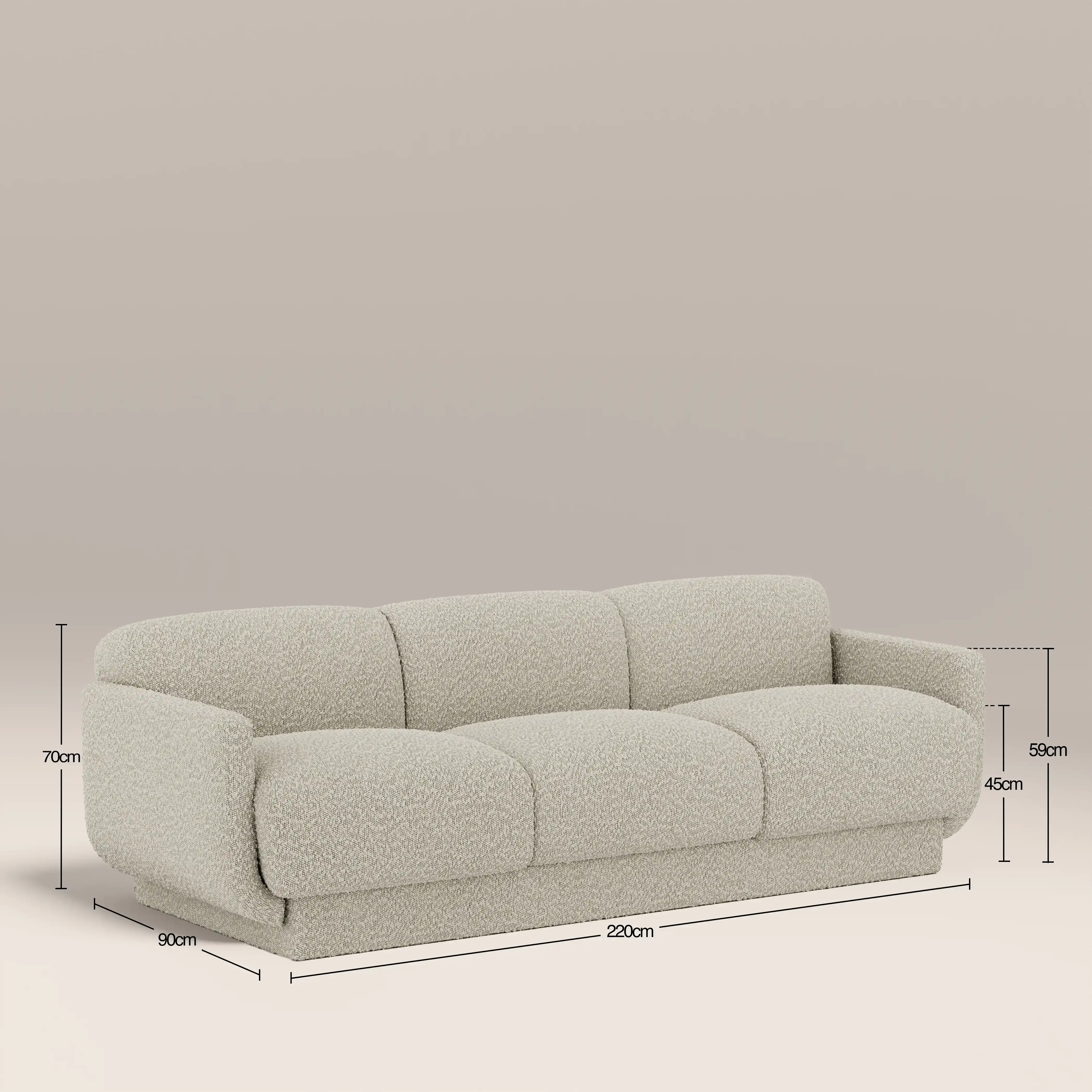 Connick 3 Seater Sofa | Speckled Stone Sustainable Boucle - Image 7