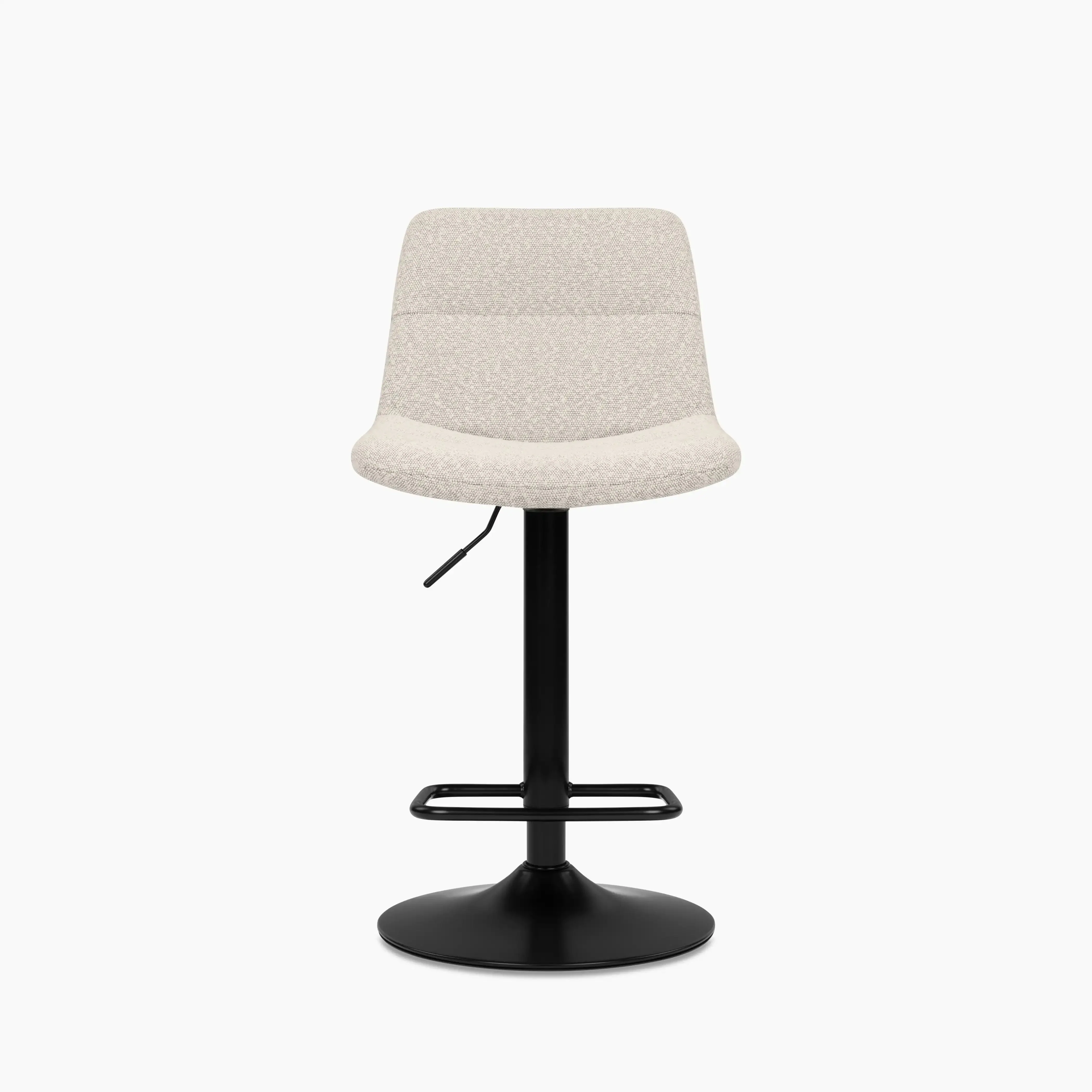 Connie Adjustable Stool | Speckled Stone Sustainable Boucle & Black - Image 3