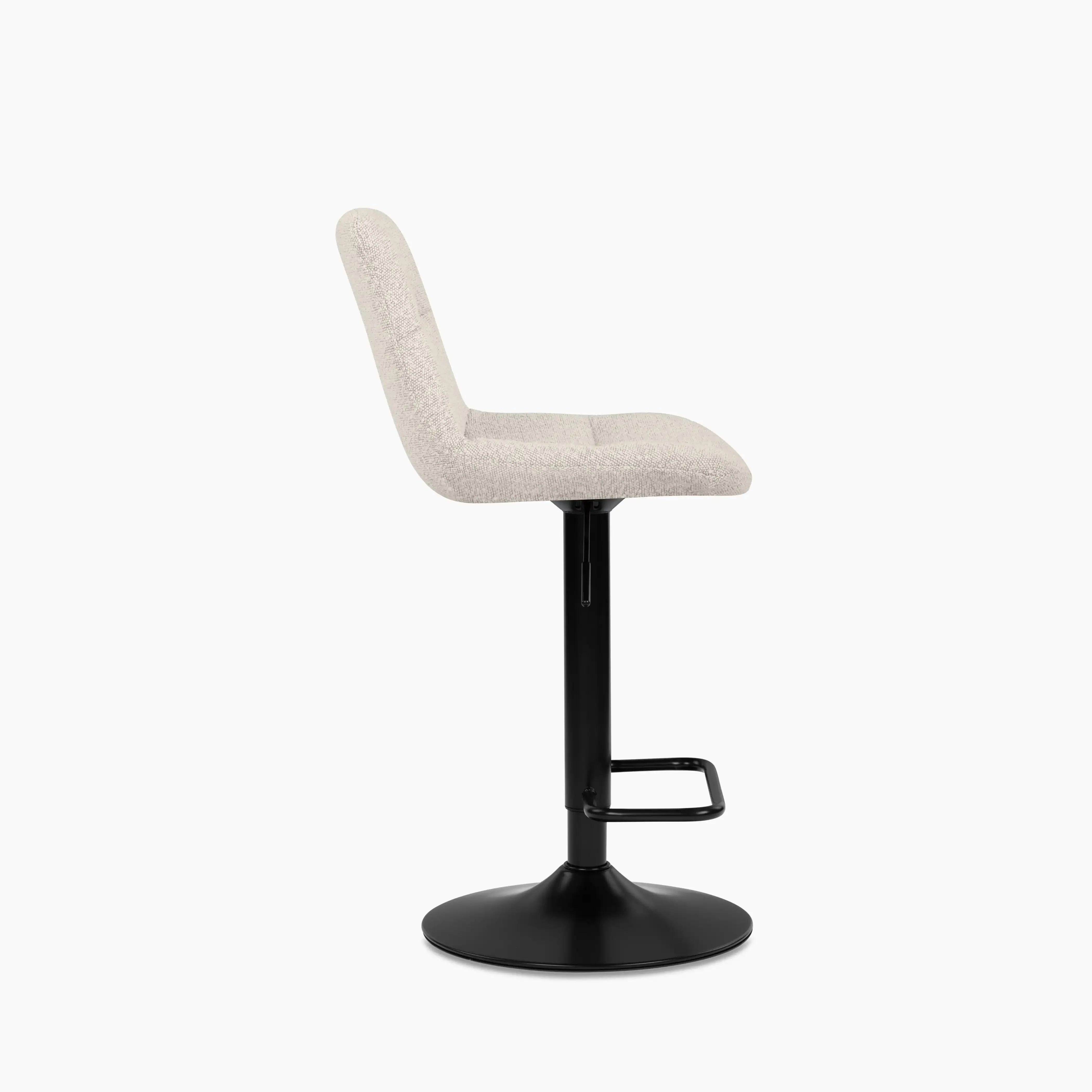 Connie Adjustable Stool | Speckled Stone Sustainable Boucle & Black - Image 4