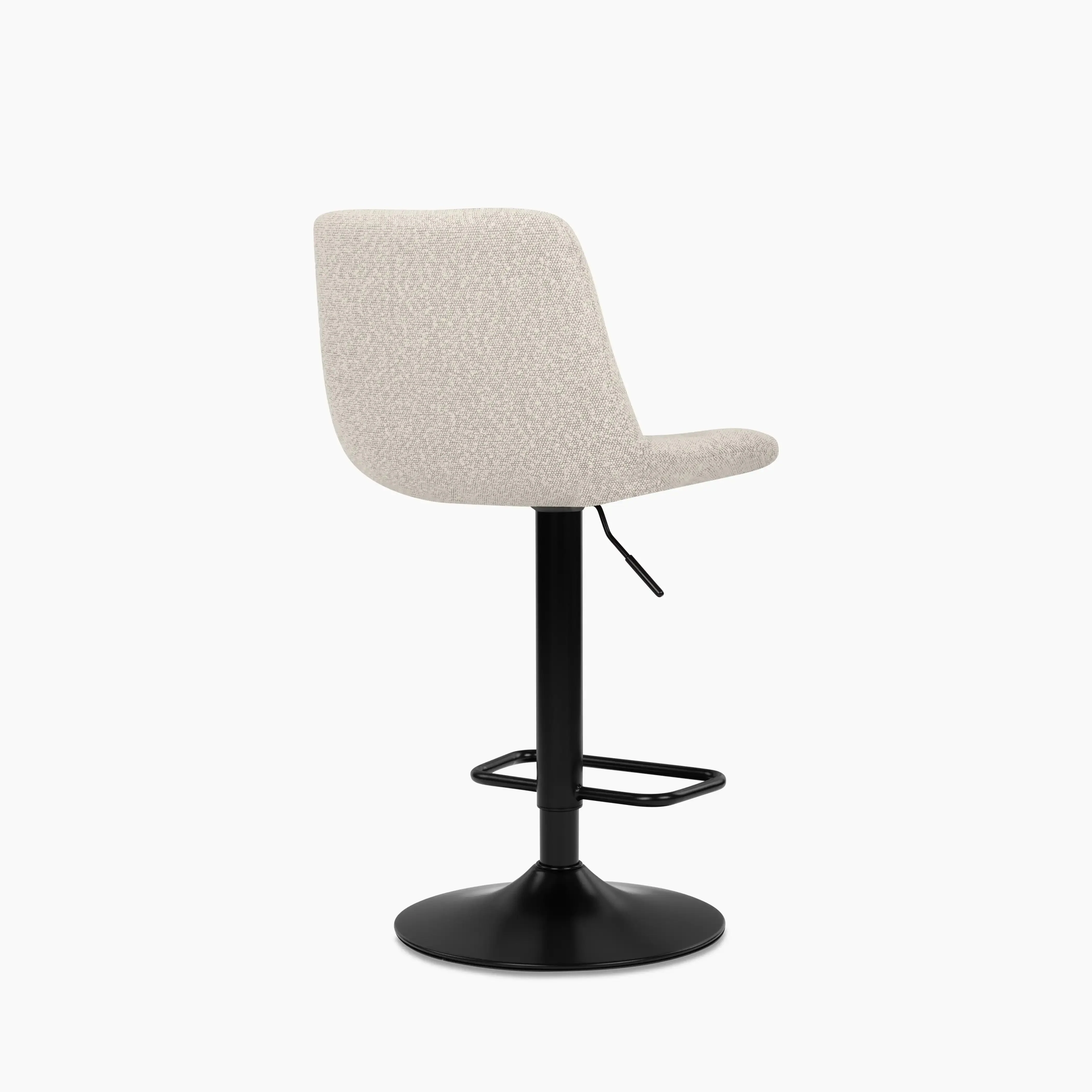 Connie Adjustable Stool | Speckled Stone Sustainable Boucle & Black - Image 6