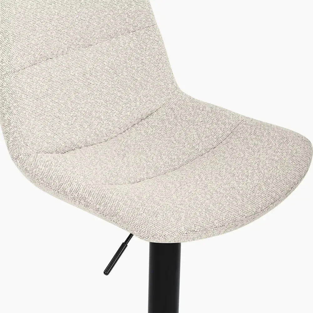 Connie Adjustable Stool | Speckled Stone Sustainable Boucle & Black - Image 7