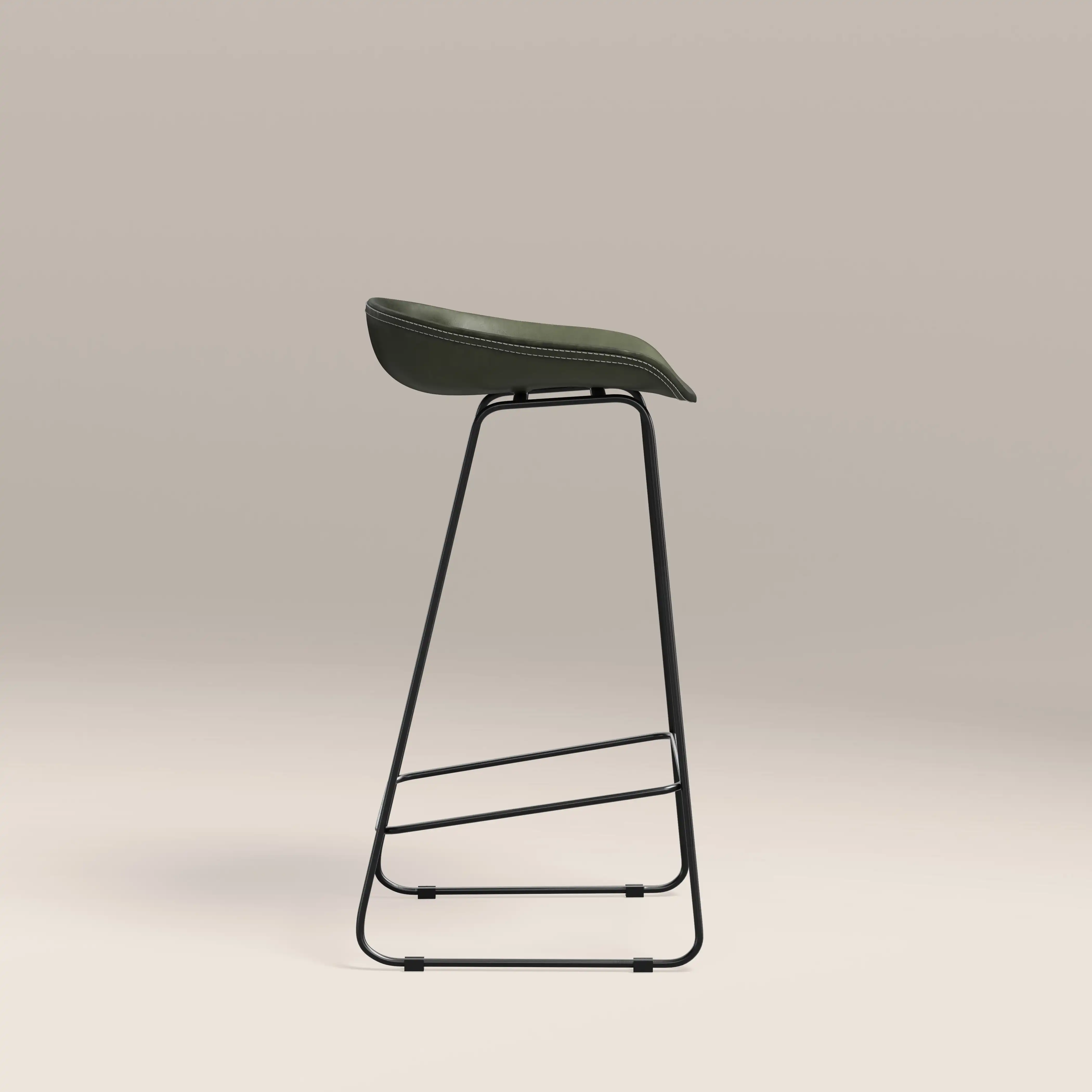 Conway Bar Stool | Vintage Green Faux Leather & Black - Image 4