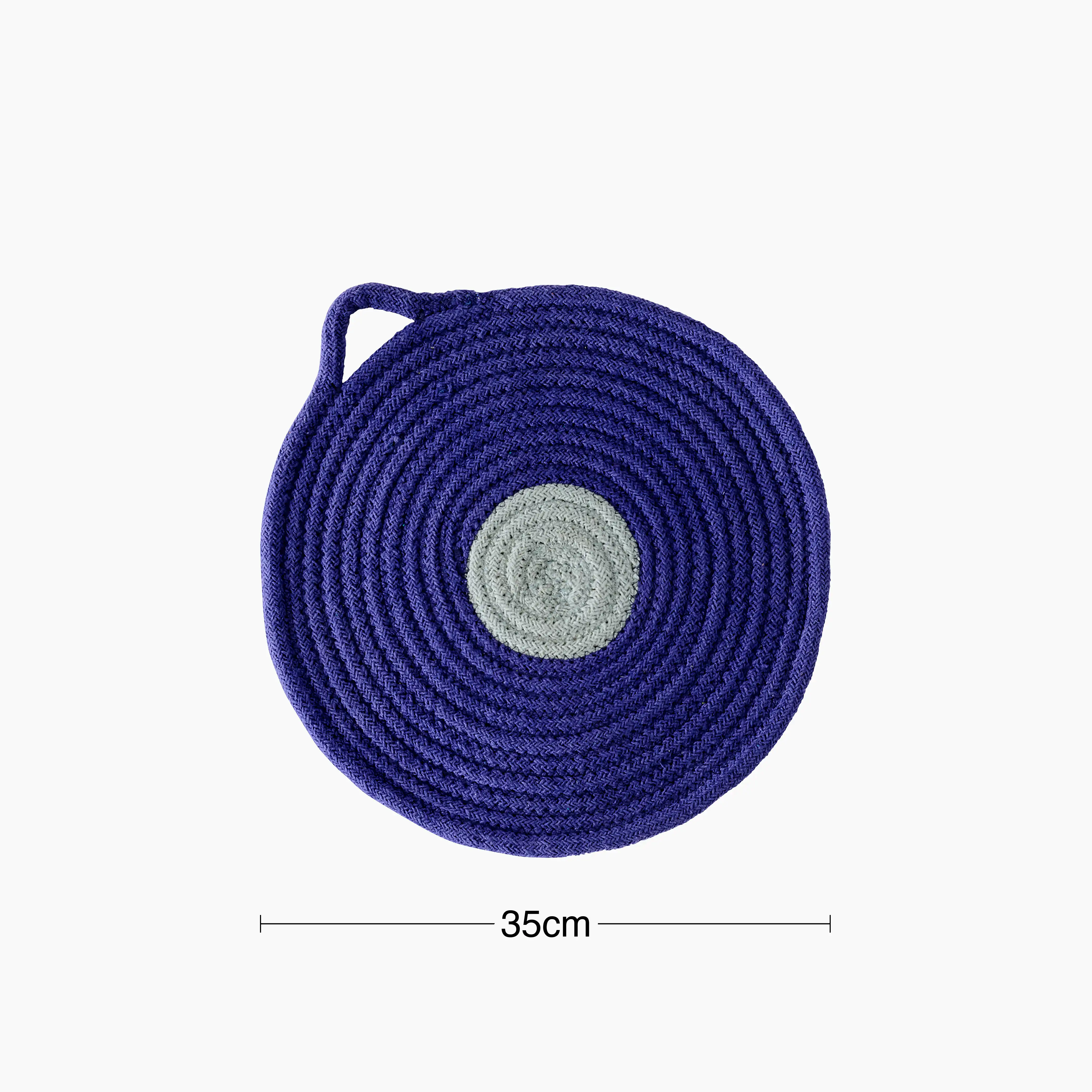 Penn Set of 4 Round Placemats | Cobalt Blue & White - Image 4