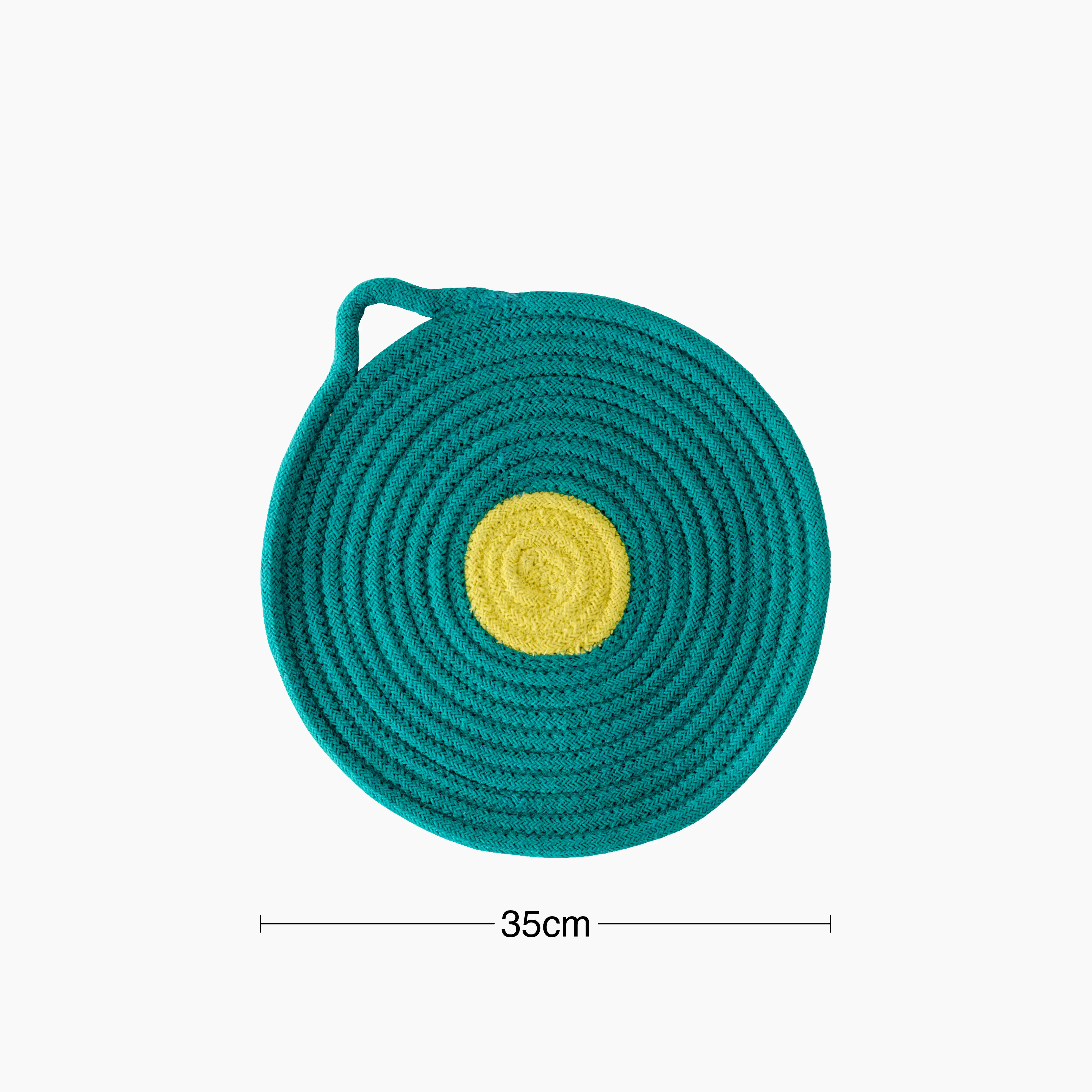 Penn Set of 4 Round Placemats | Green & Yellow - Image 4