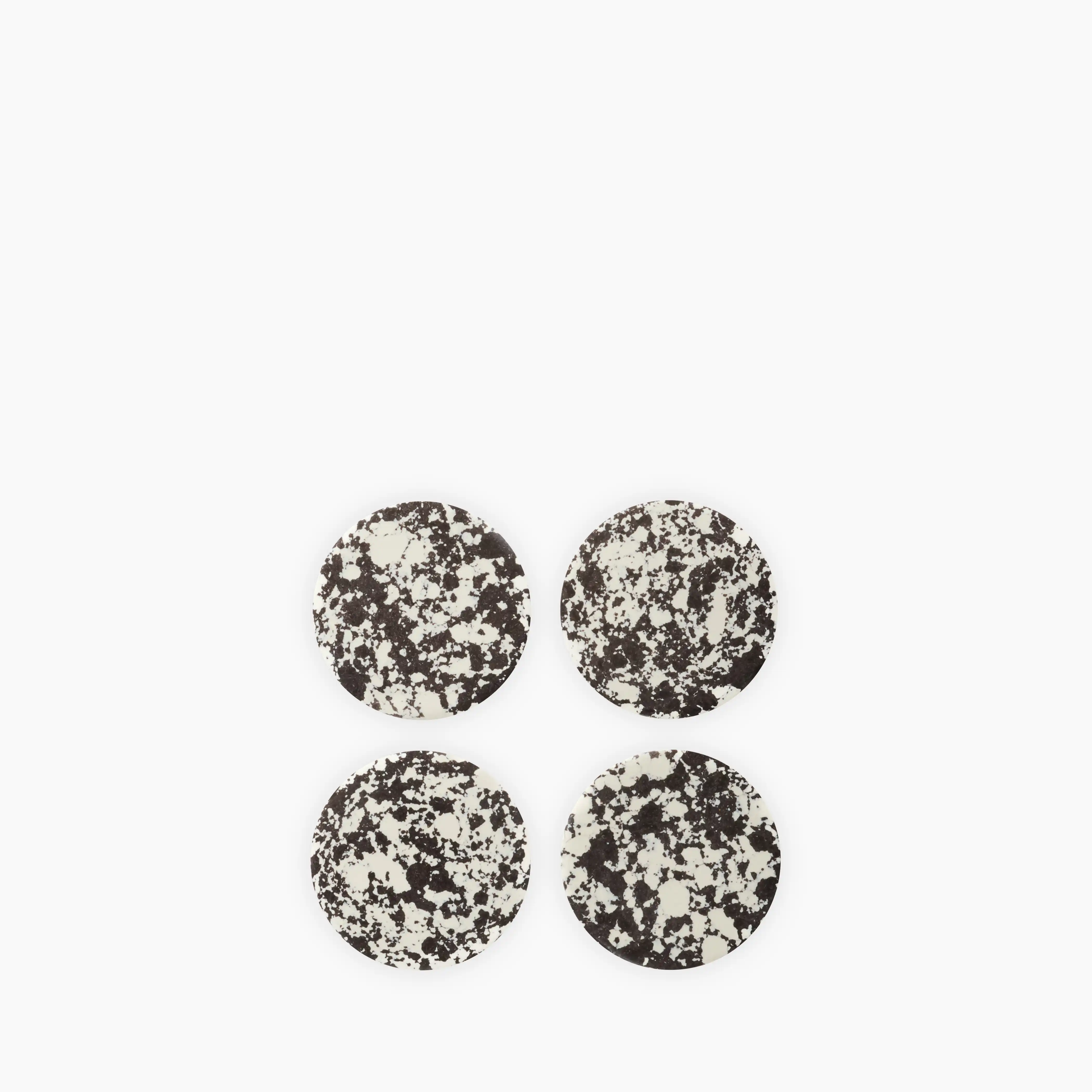 Rock Set of 4 Round Coasters | Black & White - Image 3