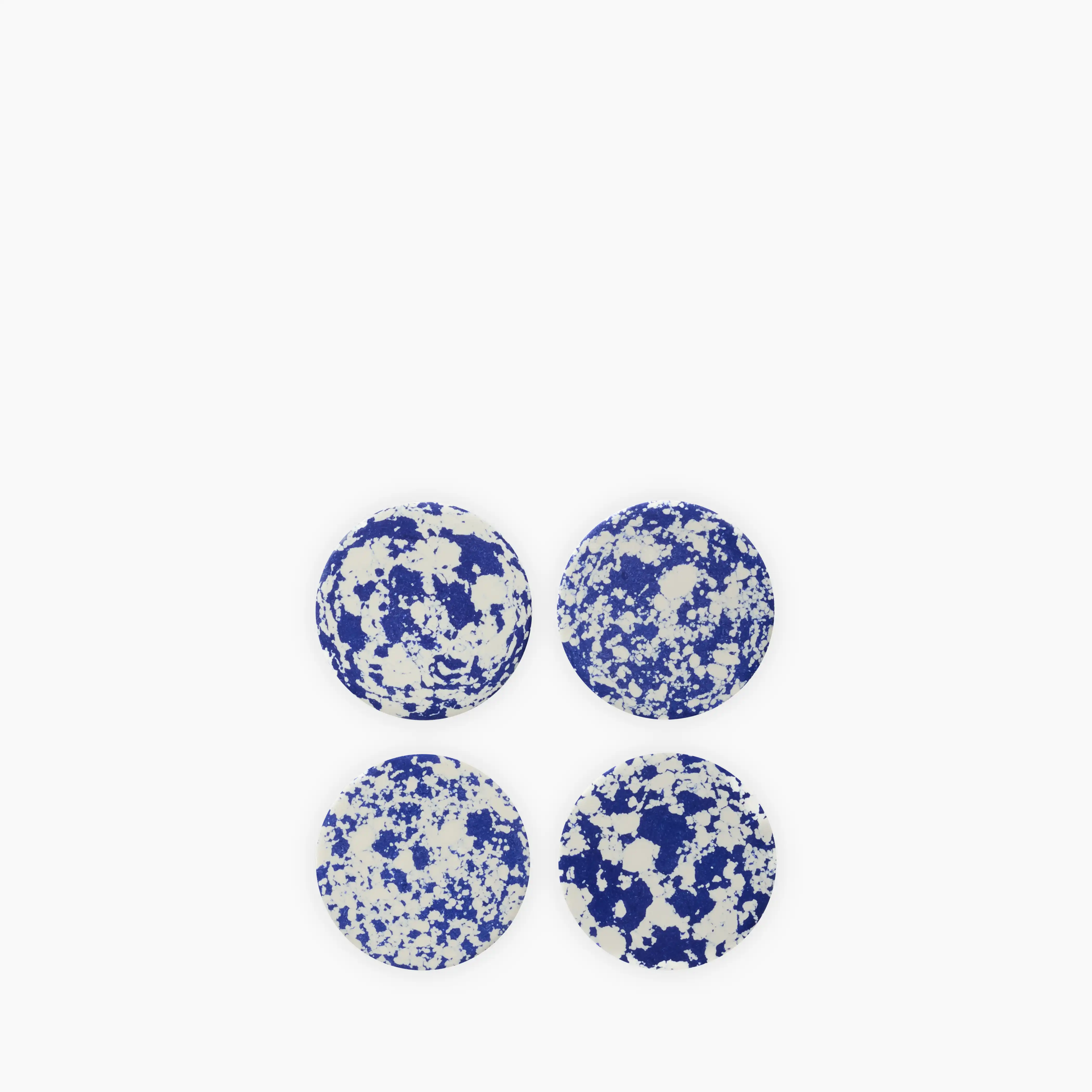 Rock Set of 4 Round Coasters | Cobalt Blue & White - Image 3