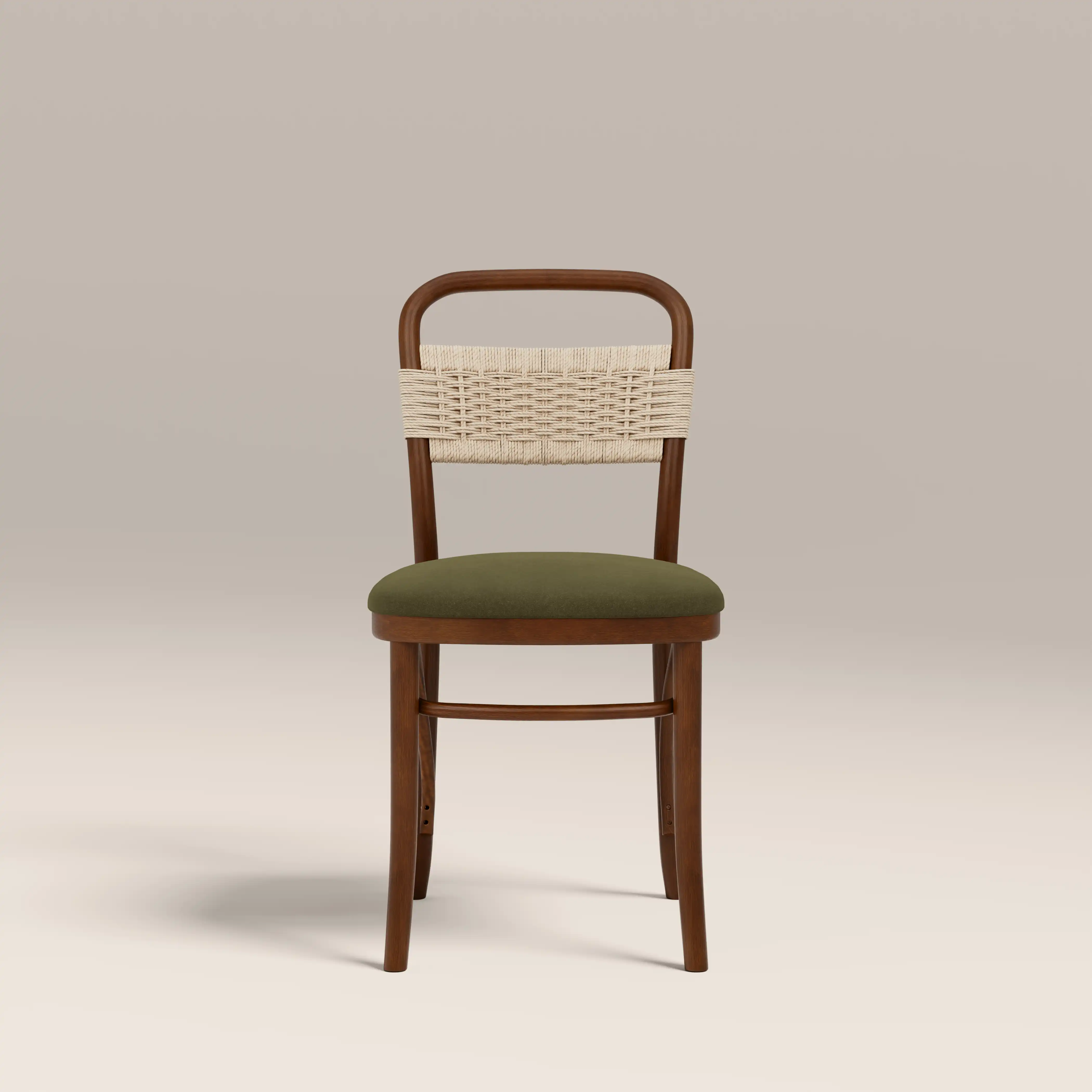 Daisy Wooden Dining Chair | Olive Green Sustainable Velvet & Walnut - Image 3