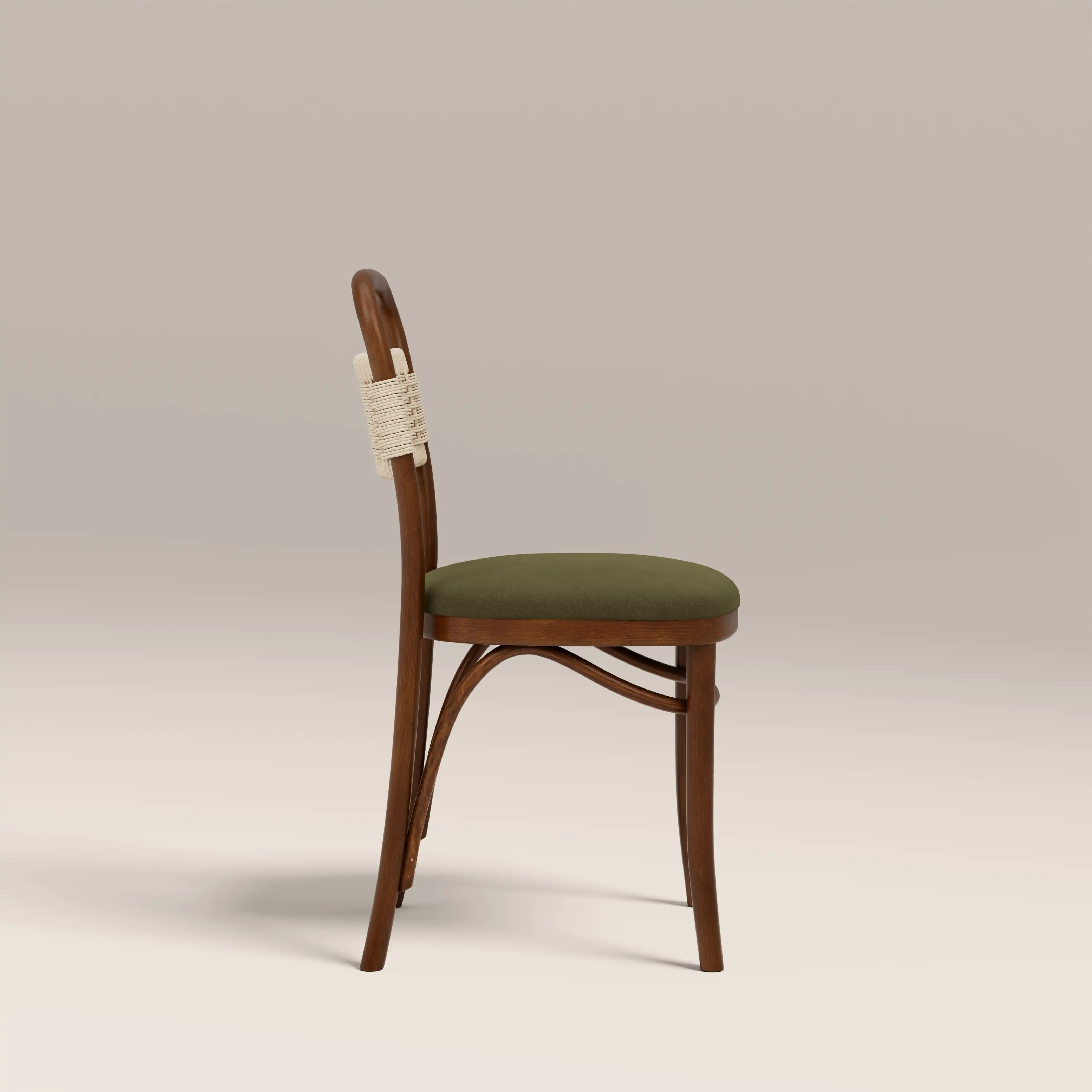 Daisy Wooden Dining Chair | Olive Green Sustainable Velvet & Walnut - Image 5