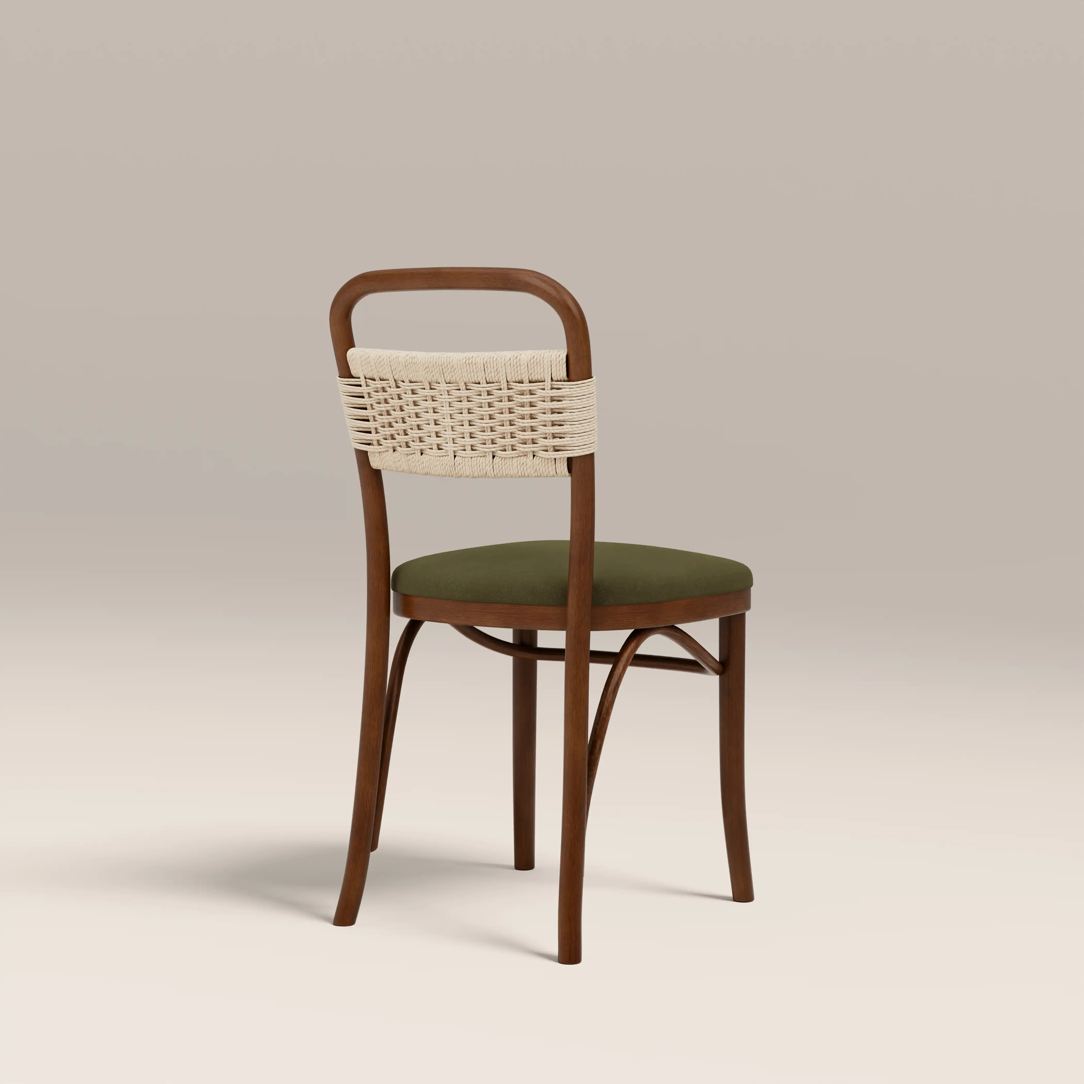 Daisy Wooden Dining Chair | Olive Green Sustainable Velvet & Walnut - Image 6