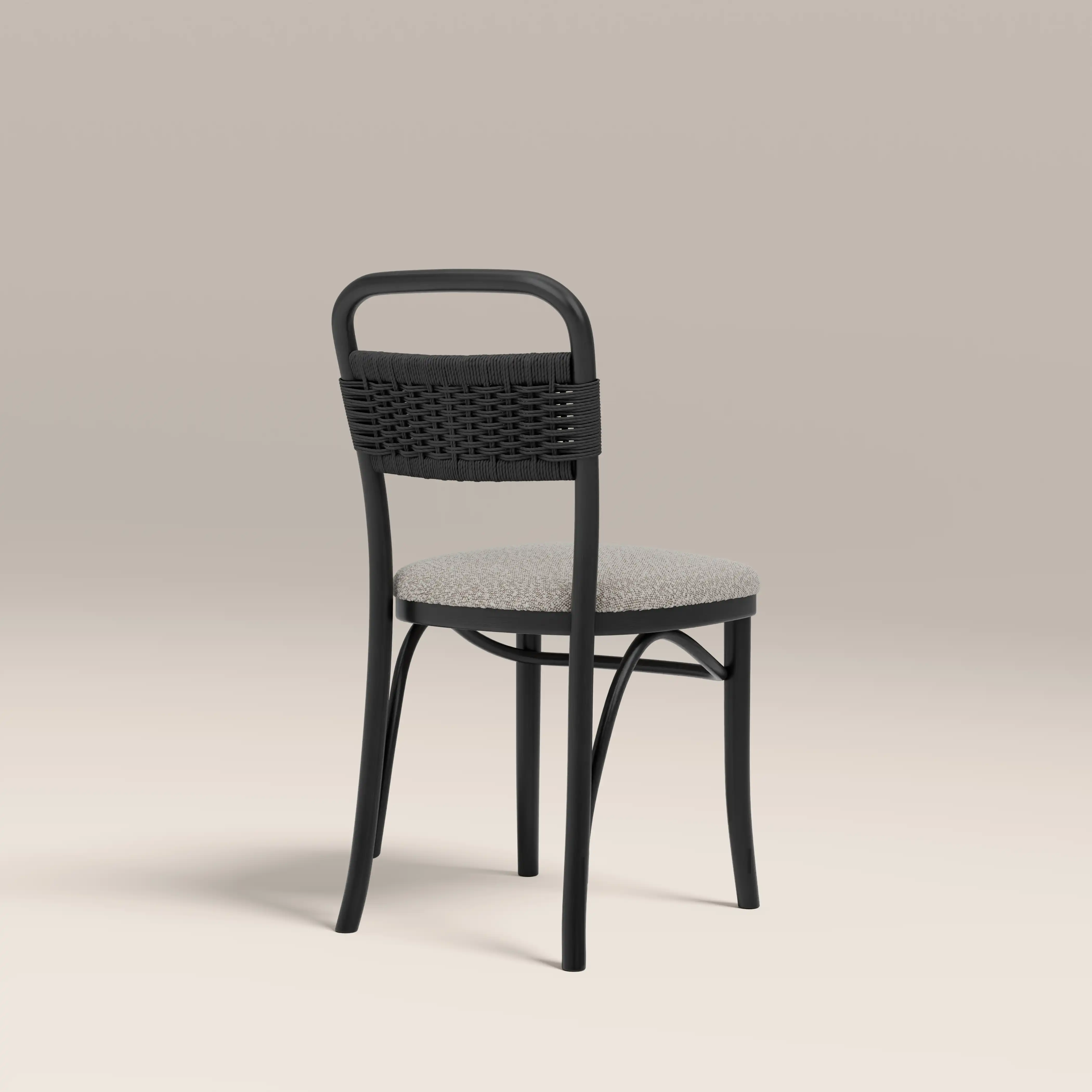 Daisy Wooden Dining Chair |  Speckled Stone Sustainable Boucle & Black - Image 6