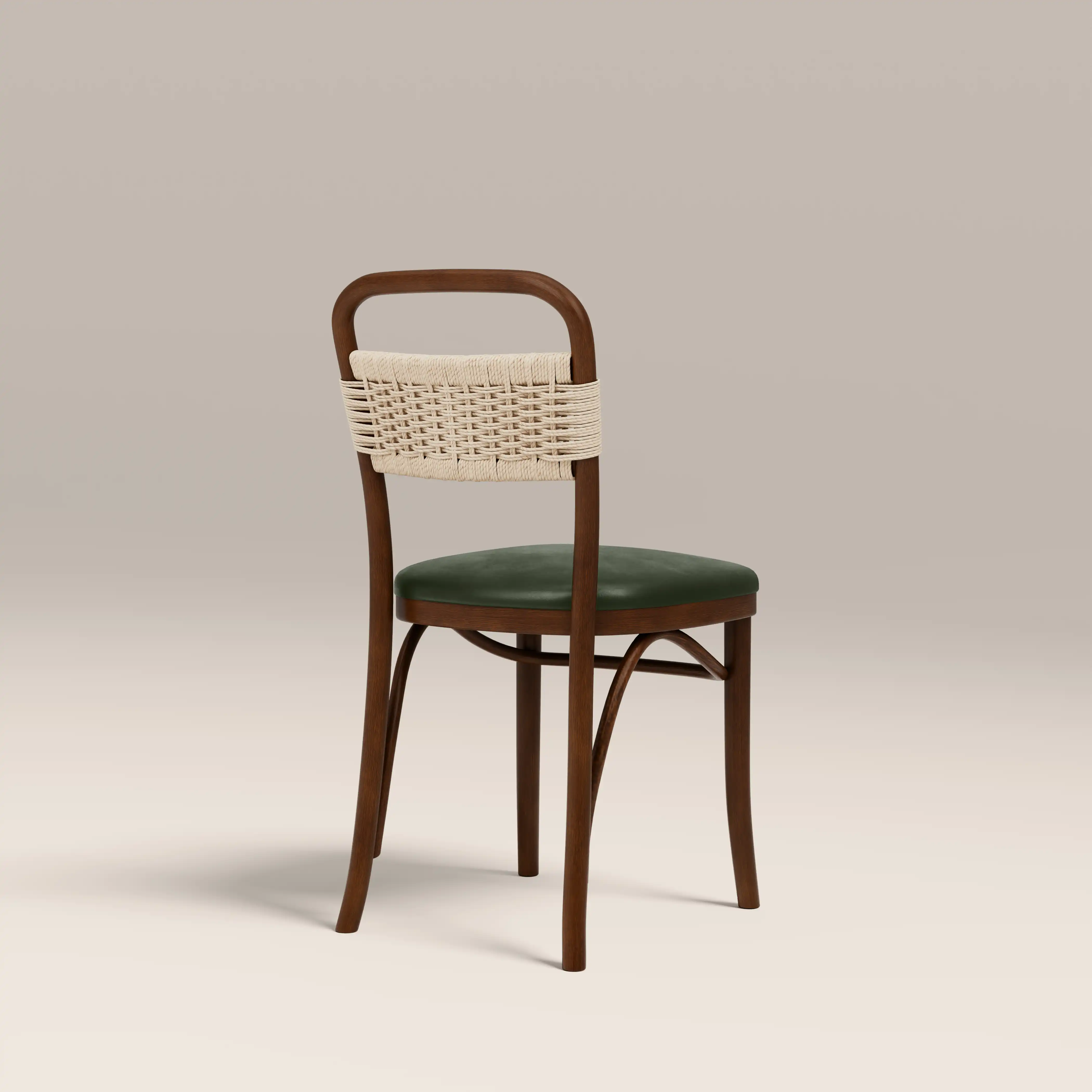 Daisy Wooden Dining Chair  | Vintage Green Faux Leather & Walnut - Image 6