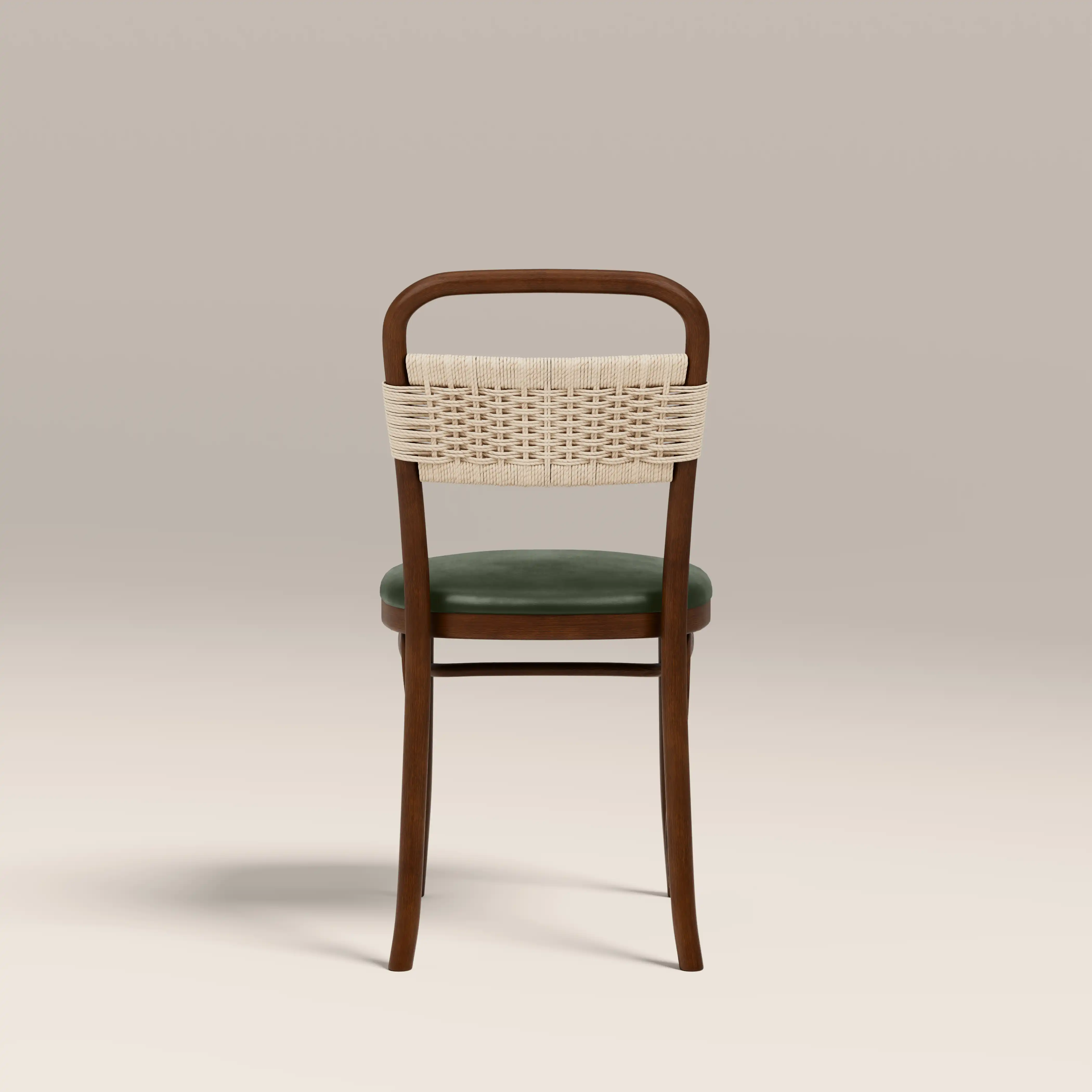 Daisy Wooden Dining Chair  | Vintage Green Faux Leather & Walnut - Image 7